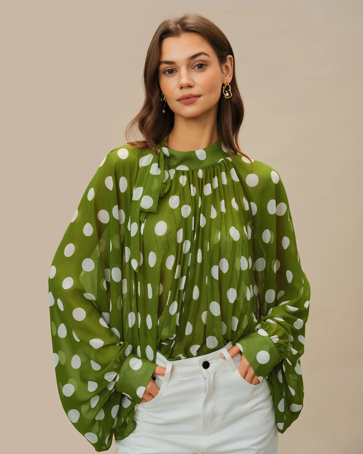 Green Lantern Sleeve Polka Dot Shirt - Image 2