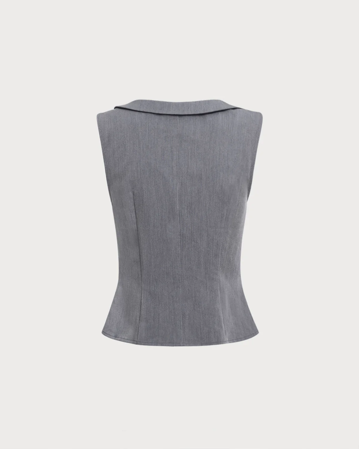 Grey Collared Button Tank Top - Image 7
