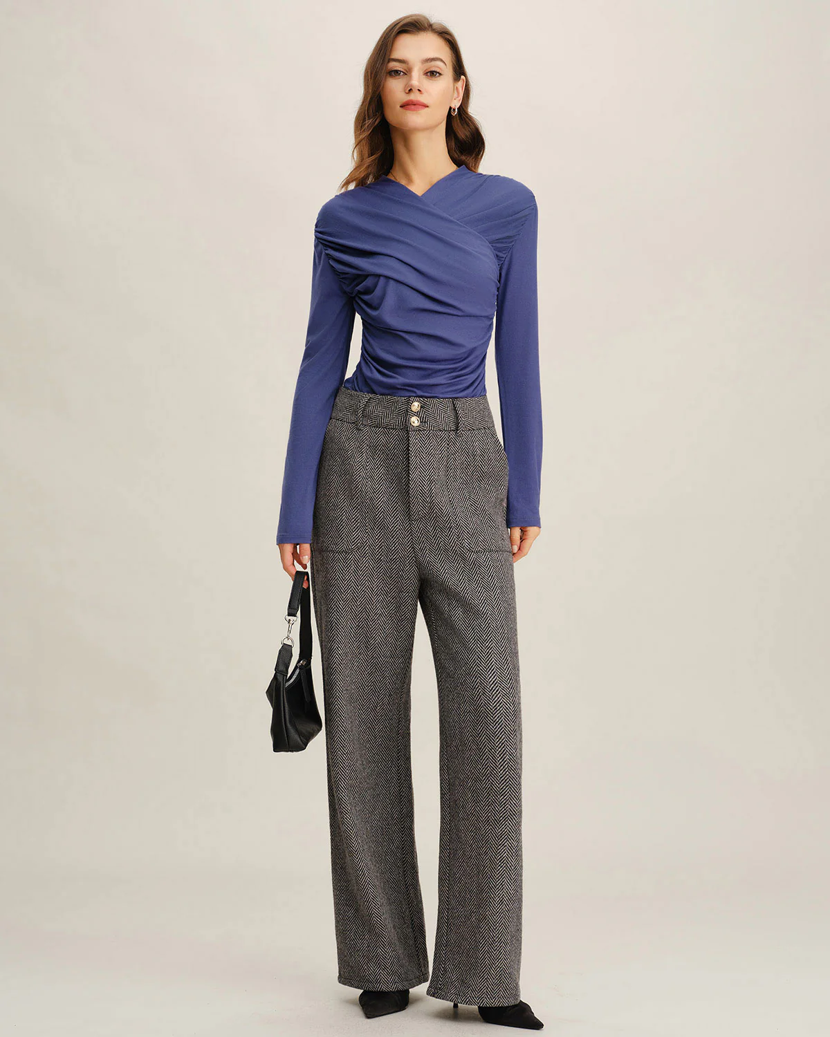 Grey Tweed Straight Pants - Image 5