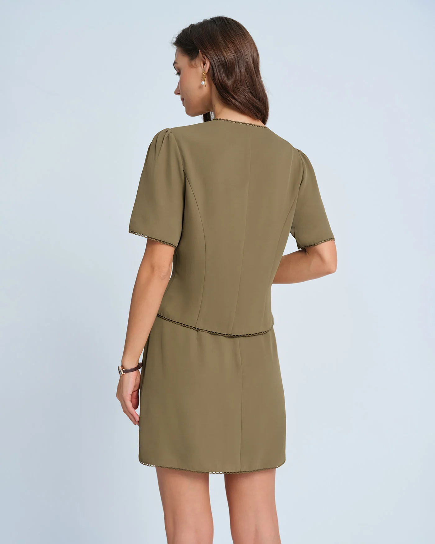 Khaki A-Line Mini Skirt - Image 4