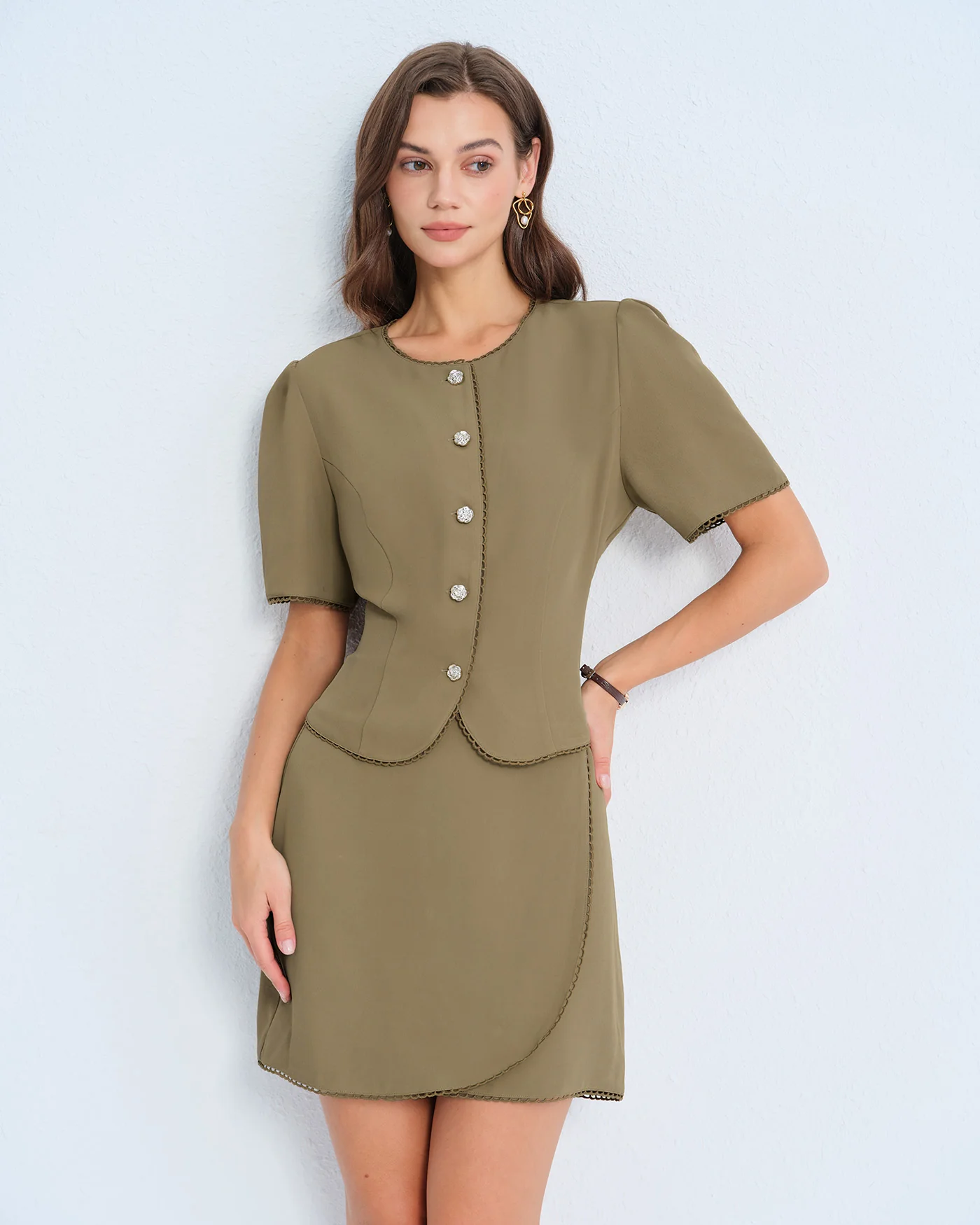 Khaki A-Line Mini Skirt - Image 5