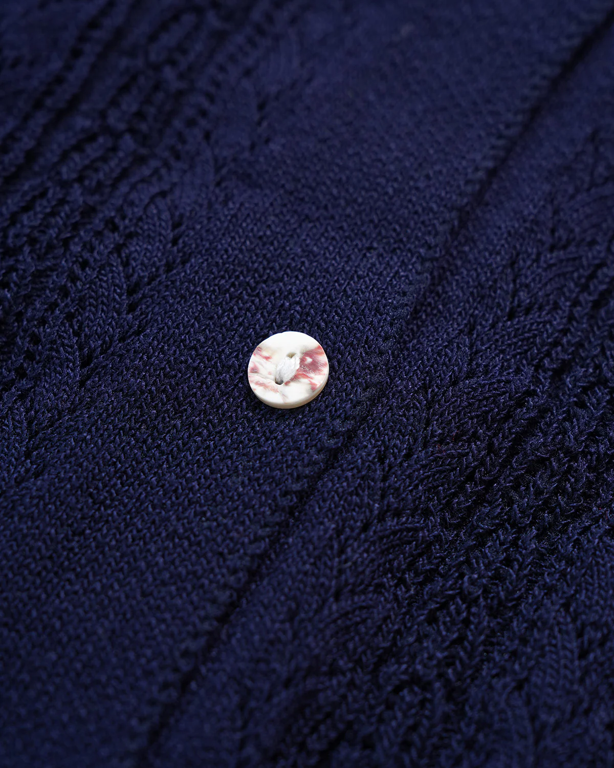Navy Single Breasted Retro Knit Cardigan - Image 9