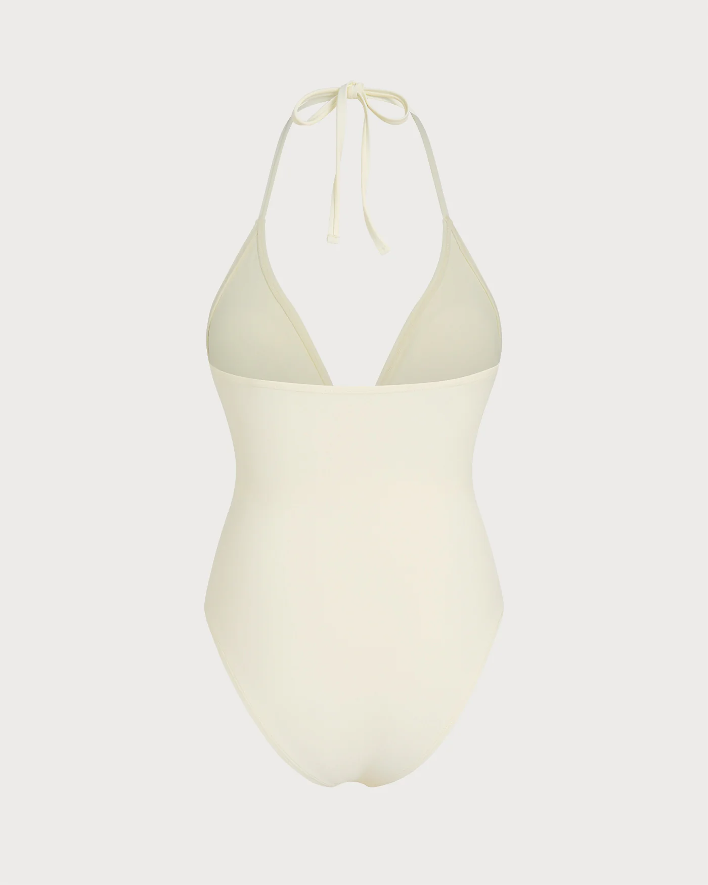 Off White Halter Bralette One Piece Swimsuit - Image 3
