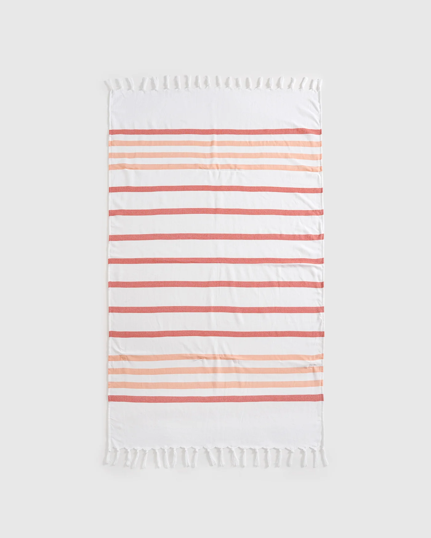 Orange Striped Tassel Beach Towel - Image 2