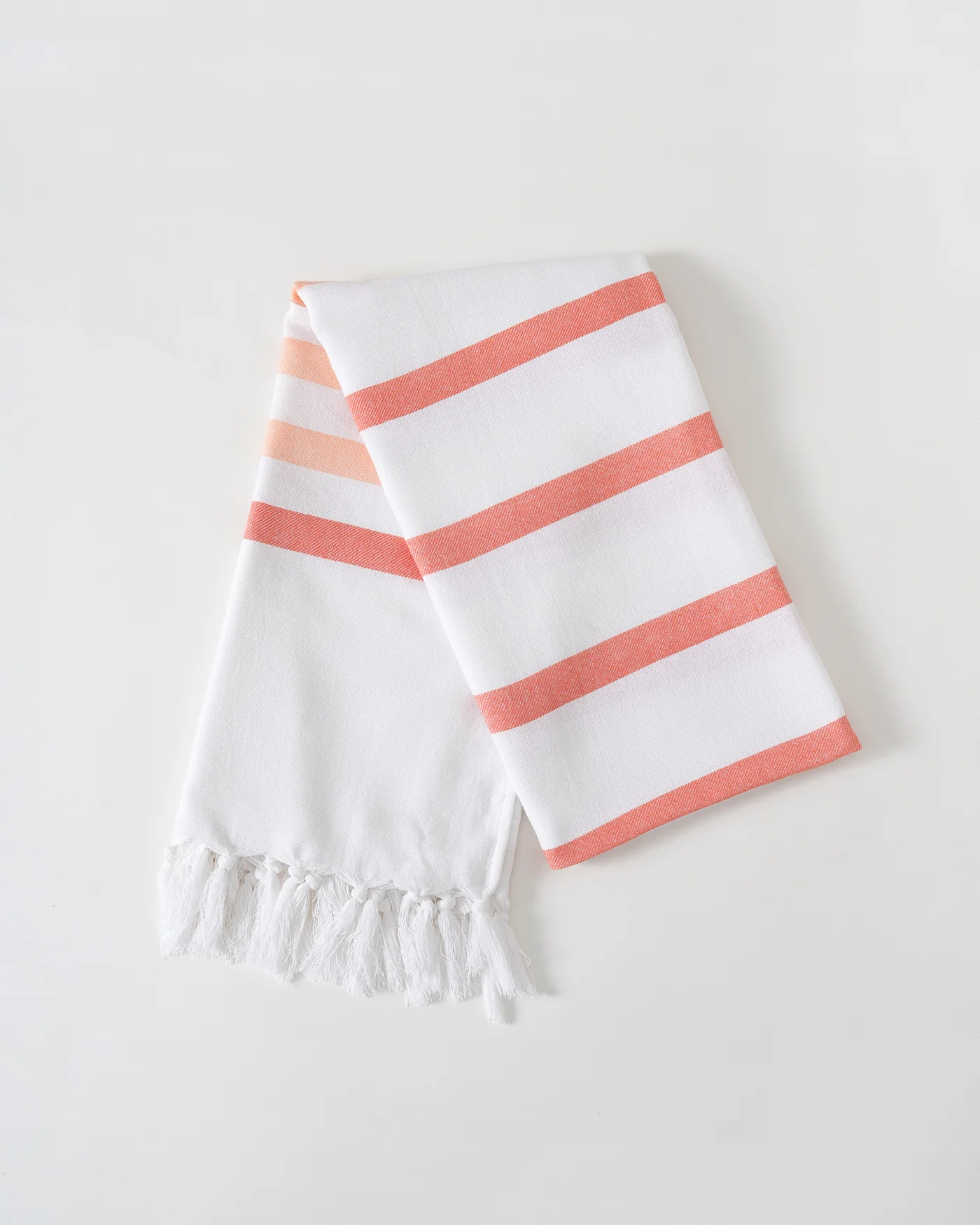 Orange Striped Tassel Beach Towel - Image 3