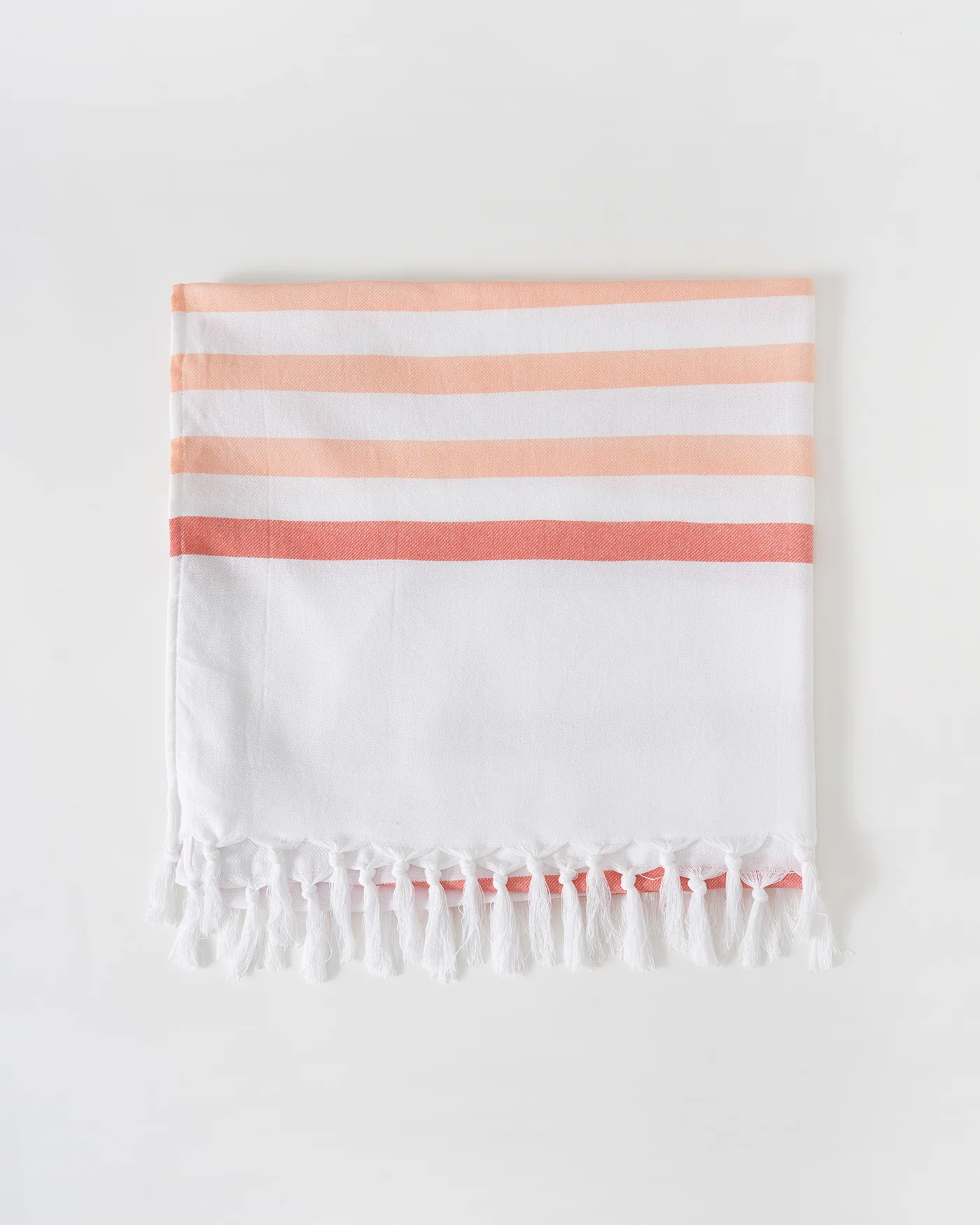 Orange Striped Tassel Beach Towel - Image 4