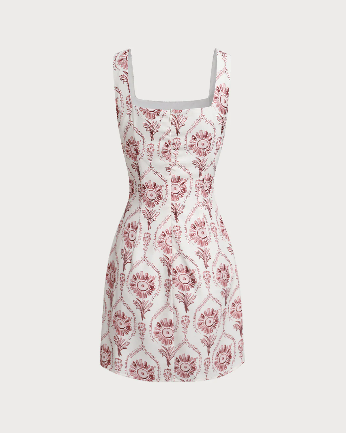 Pink Square Neck Floral Slip Mini Dress - Image 6