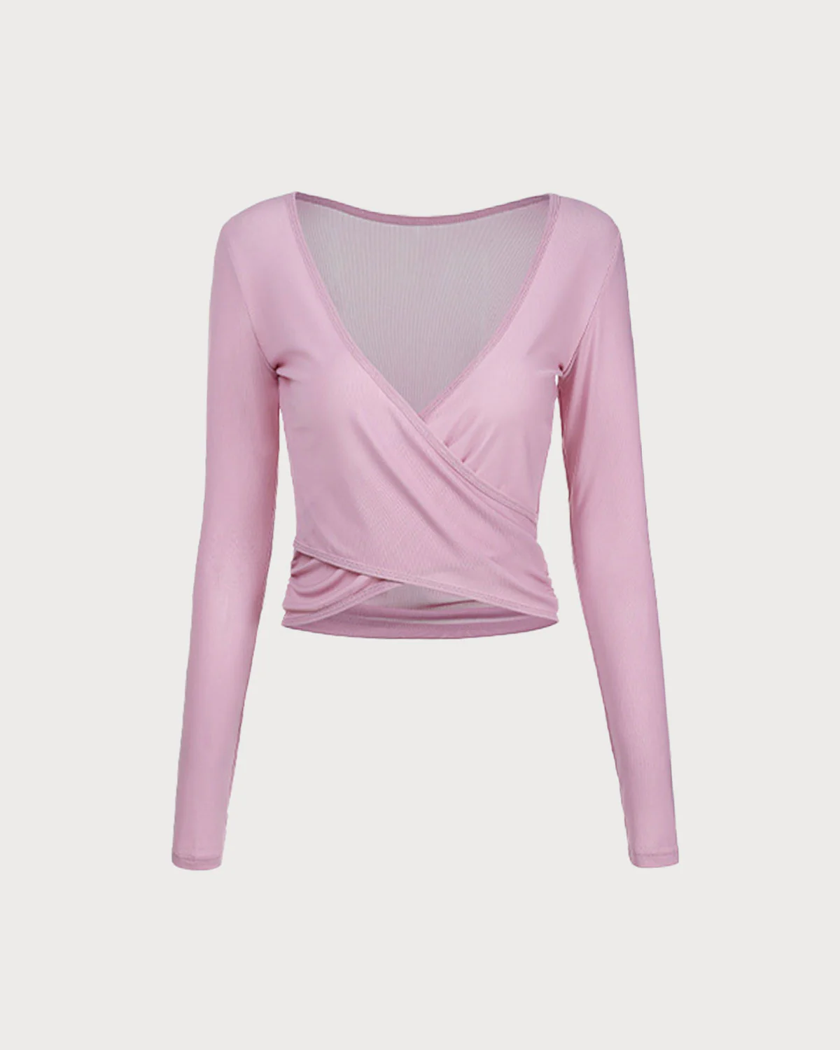 Pink Surplice Long Sleeve Cover-up - Light Support - Image 4