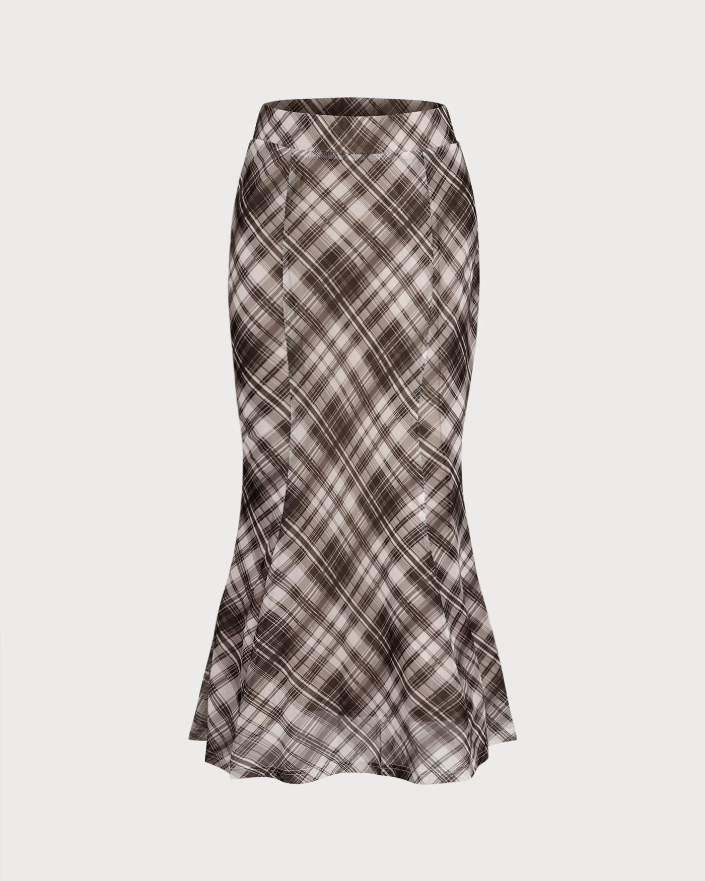 Plaid Mermaid Midi Skirt - Image 5