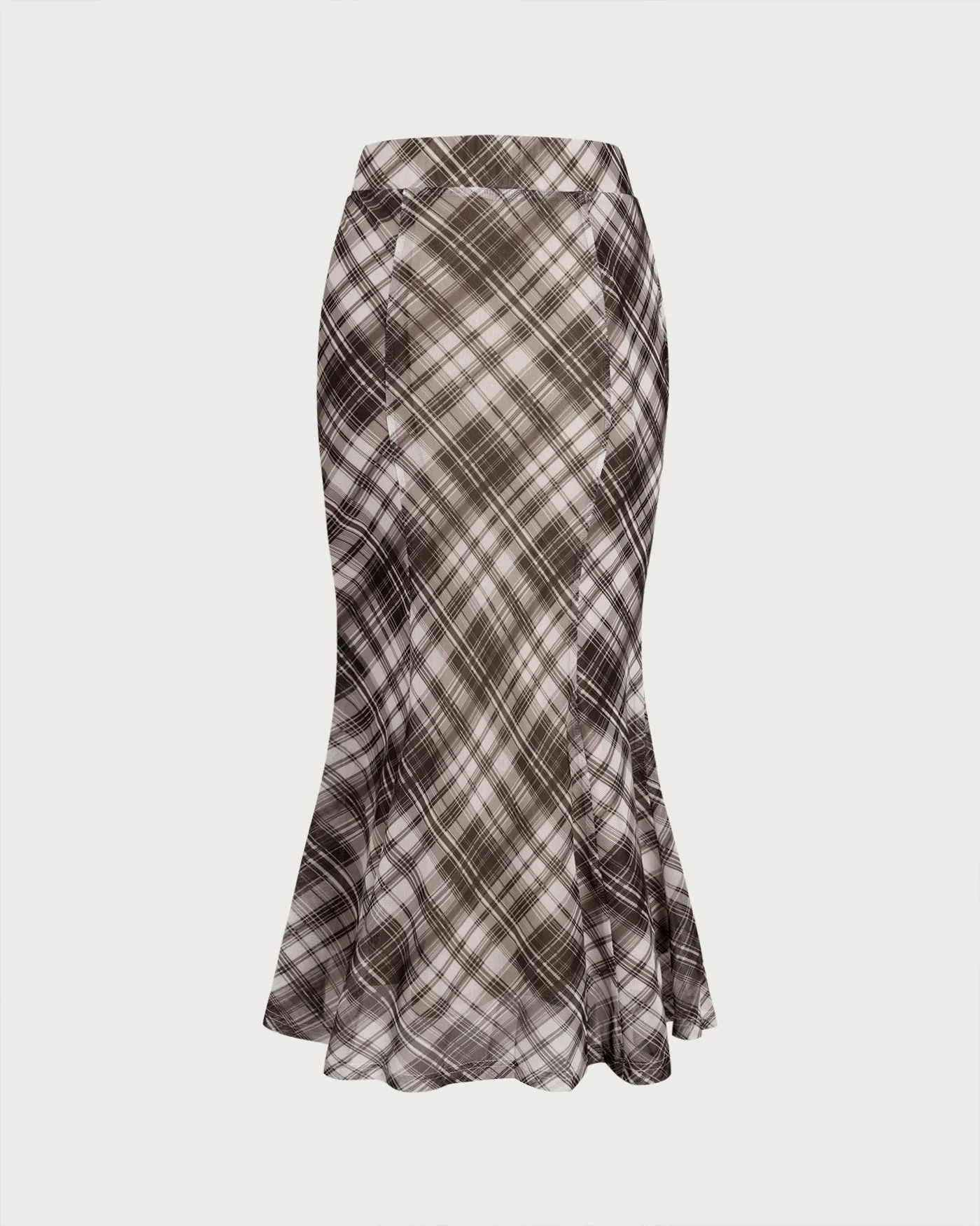Plaid Mermaid Midi Skirt - Image 6