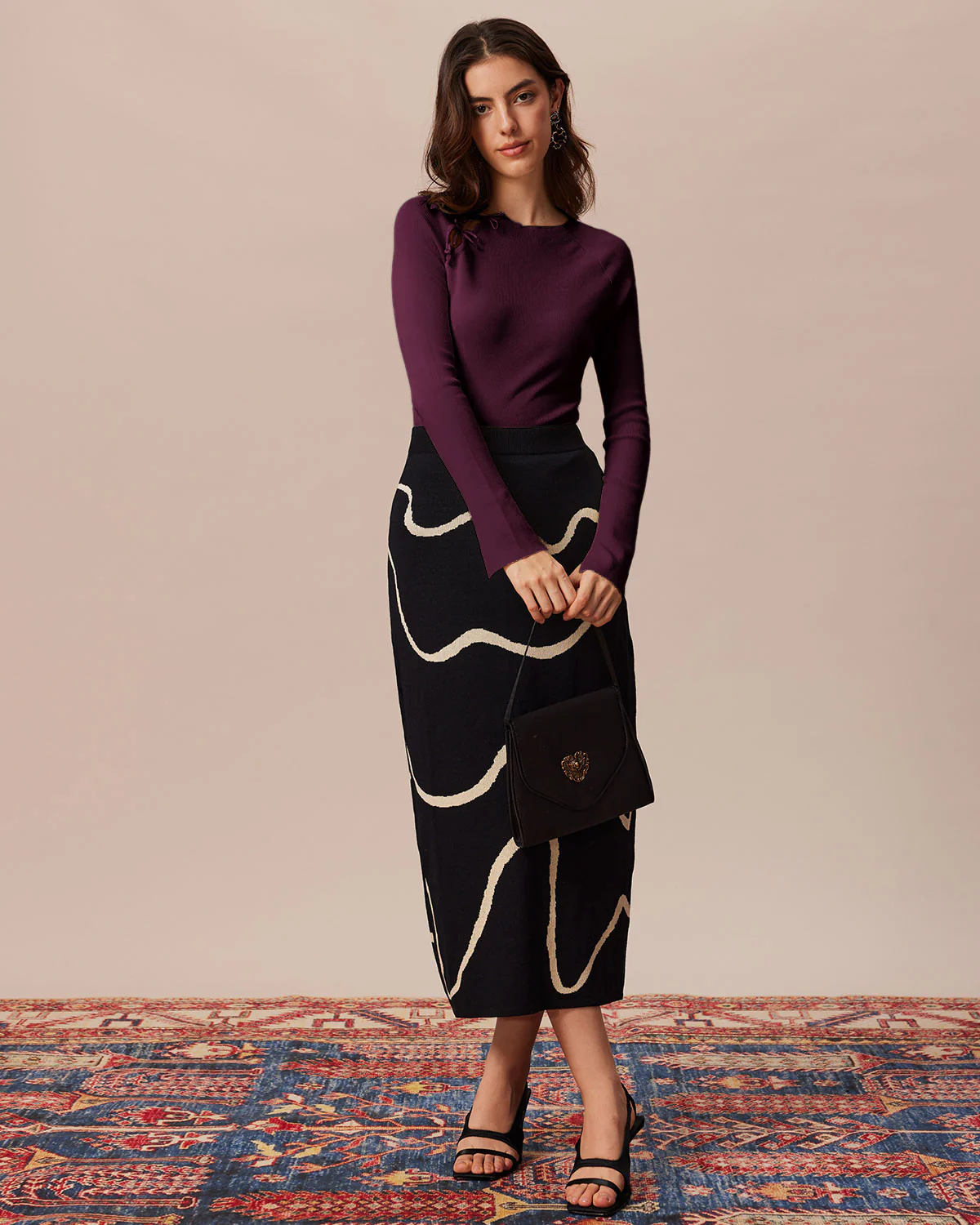 Purple Bell Sleeve Knit Tee - Image 3