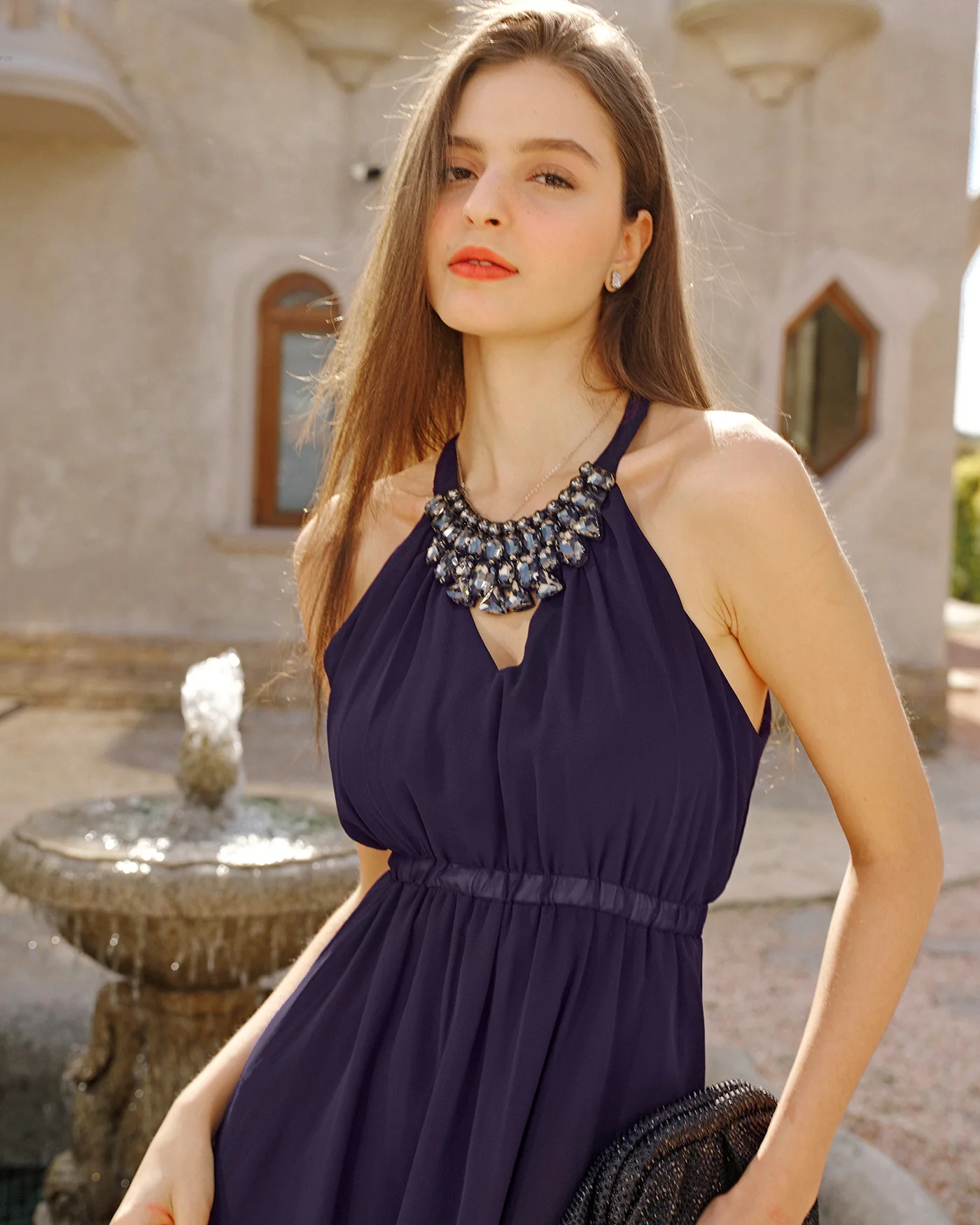 Purple Halter Tunic Maxi Dress - Image 2