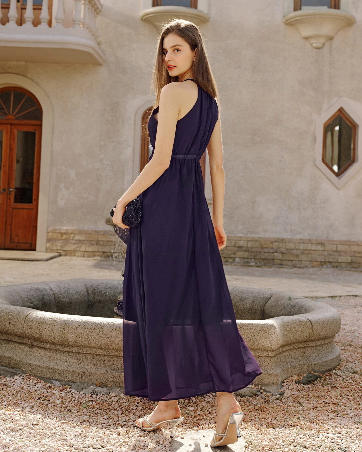 Purple Halter Tunic Maxi Dress - Image 5