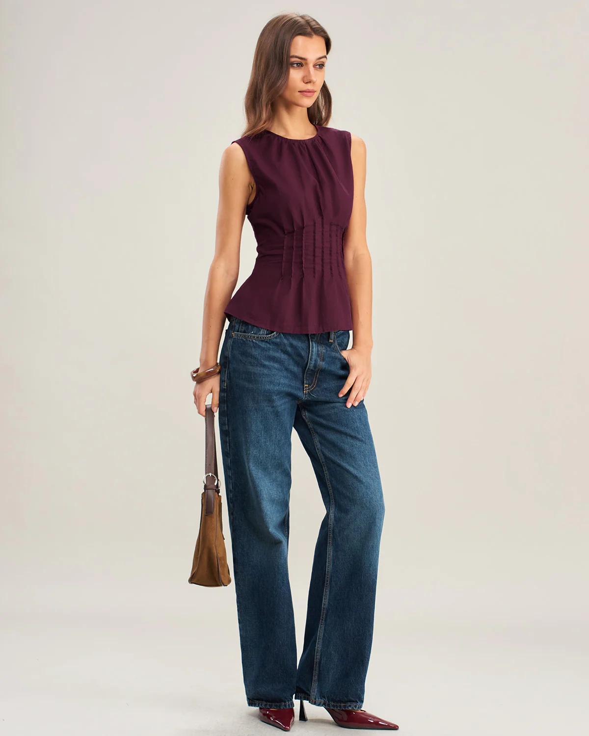Purple Ruched Tank Top - Image 3