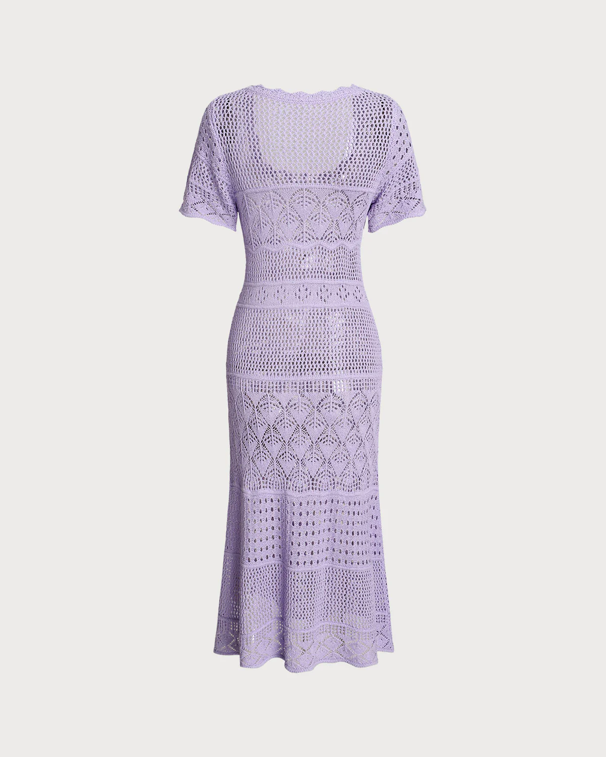 Purple U Neck Cut Out Sweater Dress - Image 2