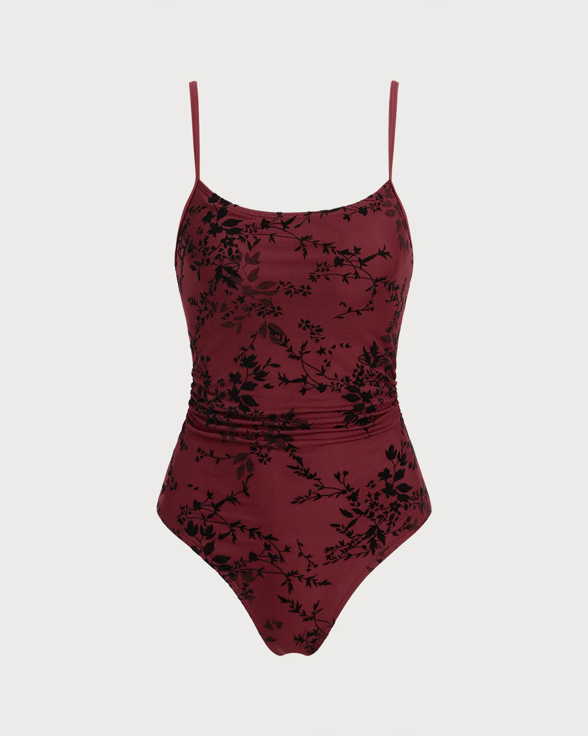 Red Floral One Piece Swimwear - Image 3