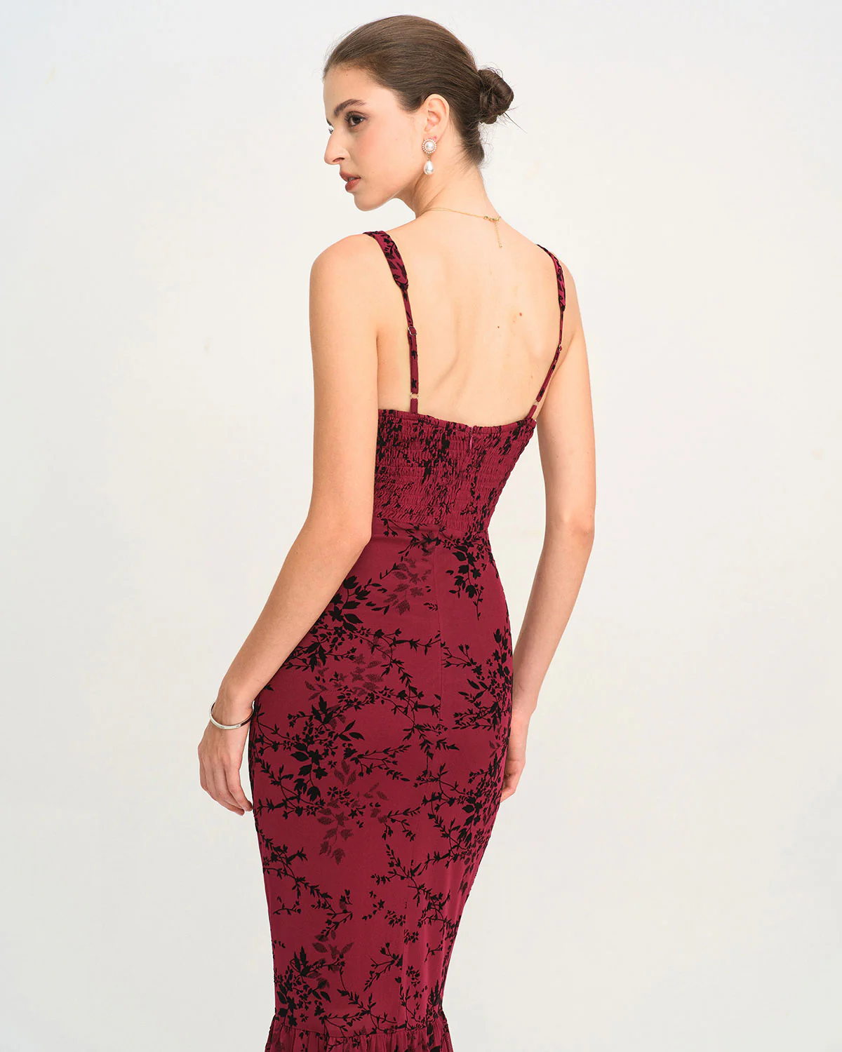 Red Floral Sleeveless Maxi Dress - Image 4