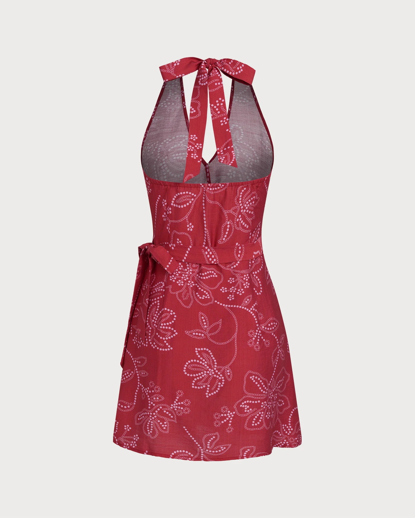 Red Halter Neck Beach Dress - Image 3