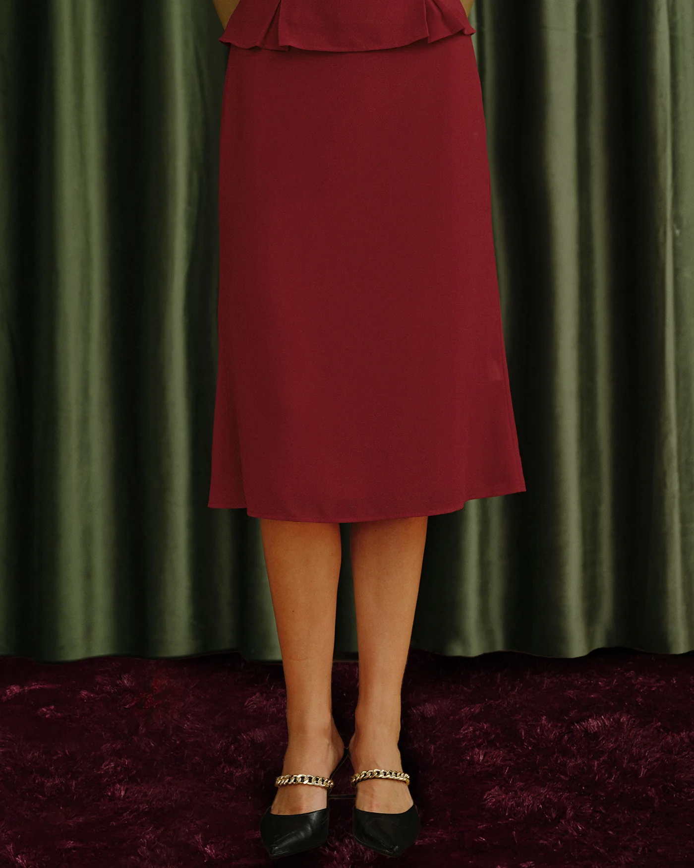 Red Mermaid Chiffon Skirt - Image 2
