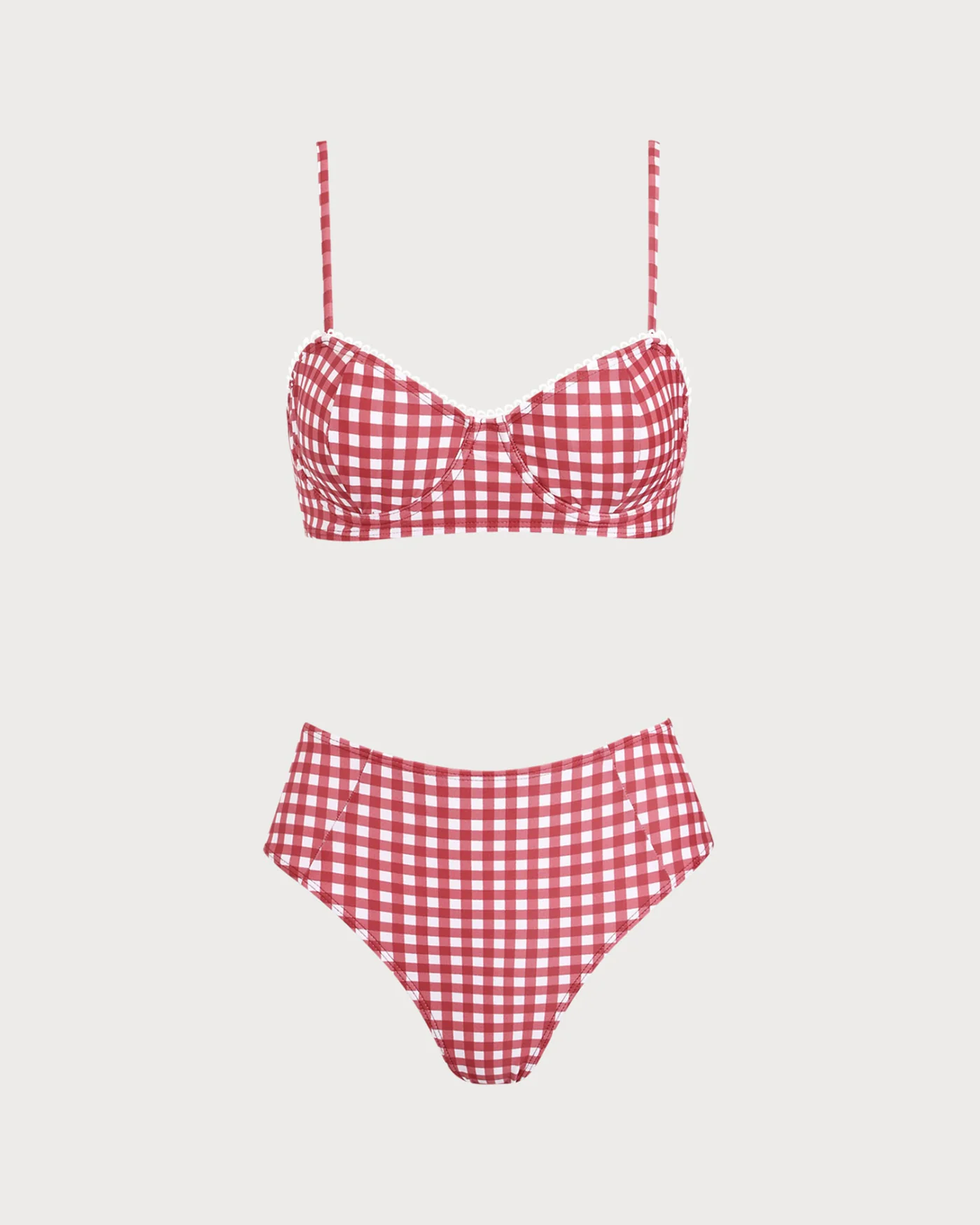 Red Plaid Knot Bikini Set - Image 6