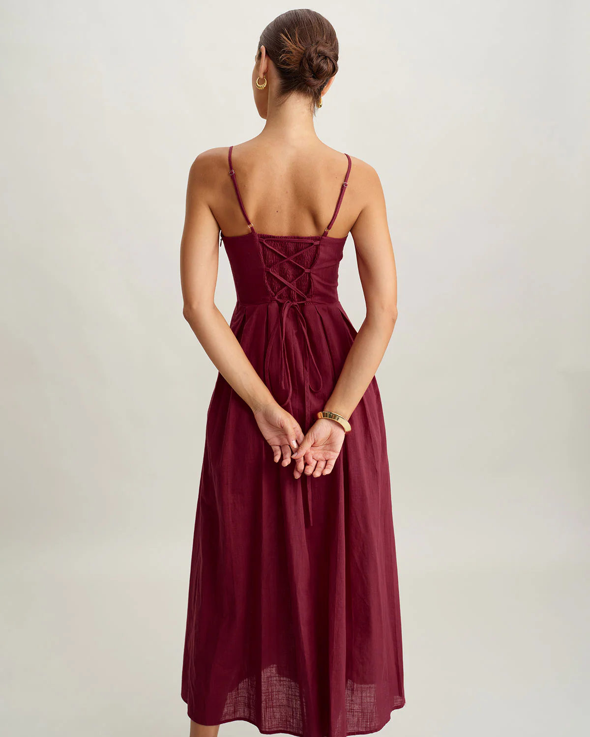 Red Sweetheart Neck Sleeveless Slip Maxi Dress - Image 5