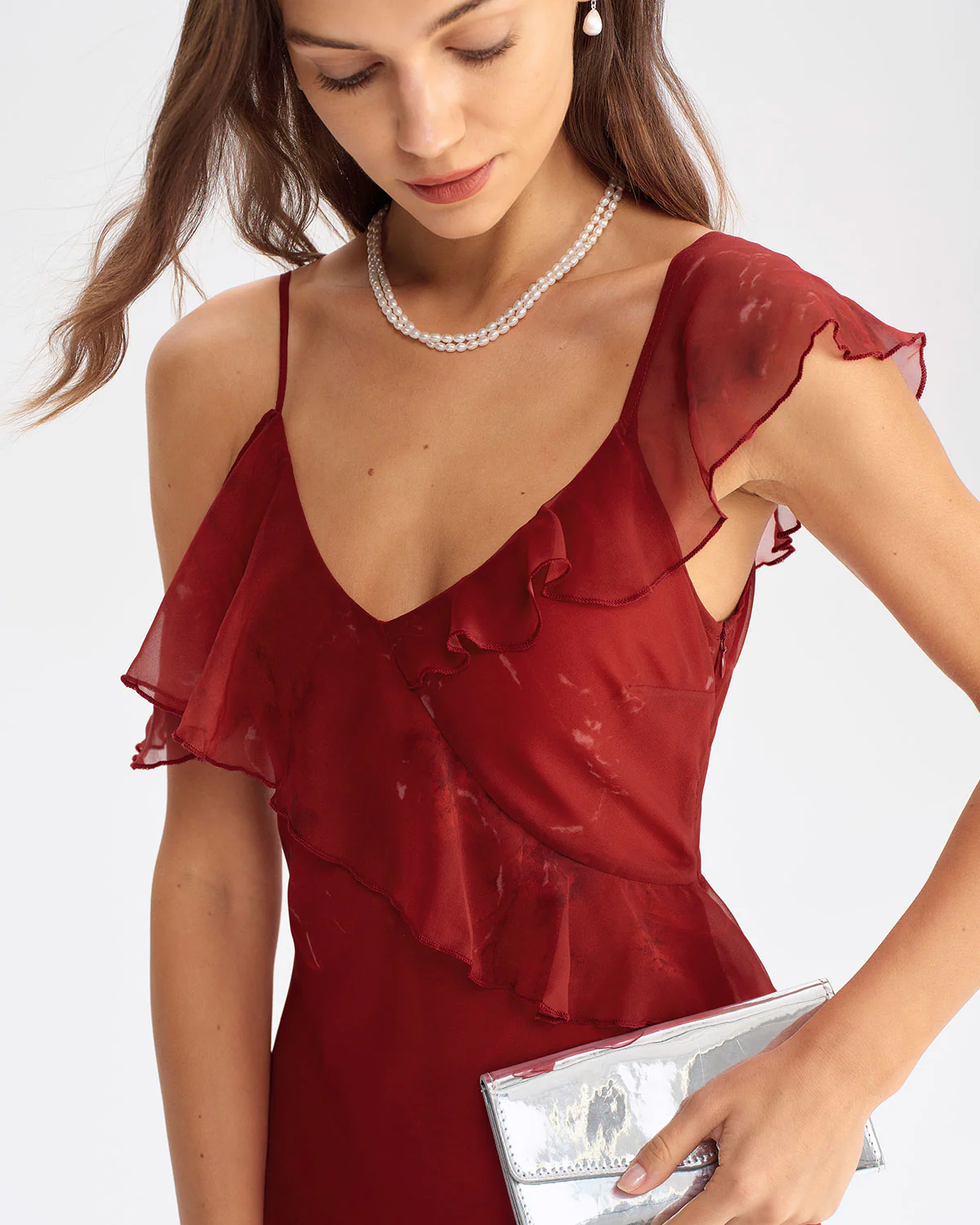 Red Tie Dye Mermaid Slip Maxi Dress - Image 2