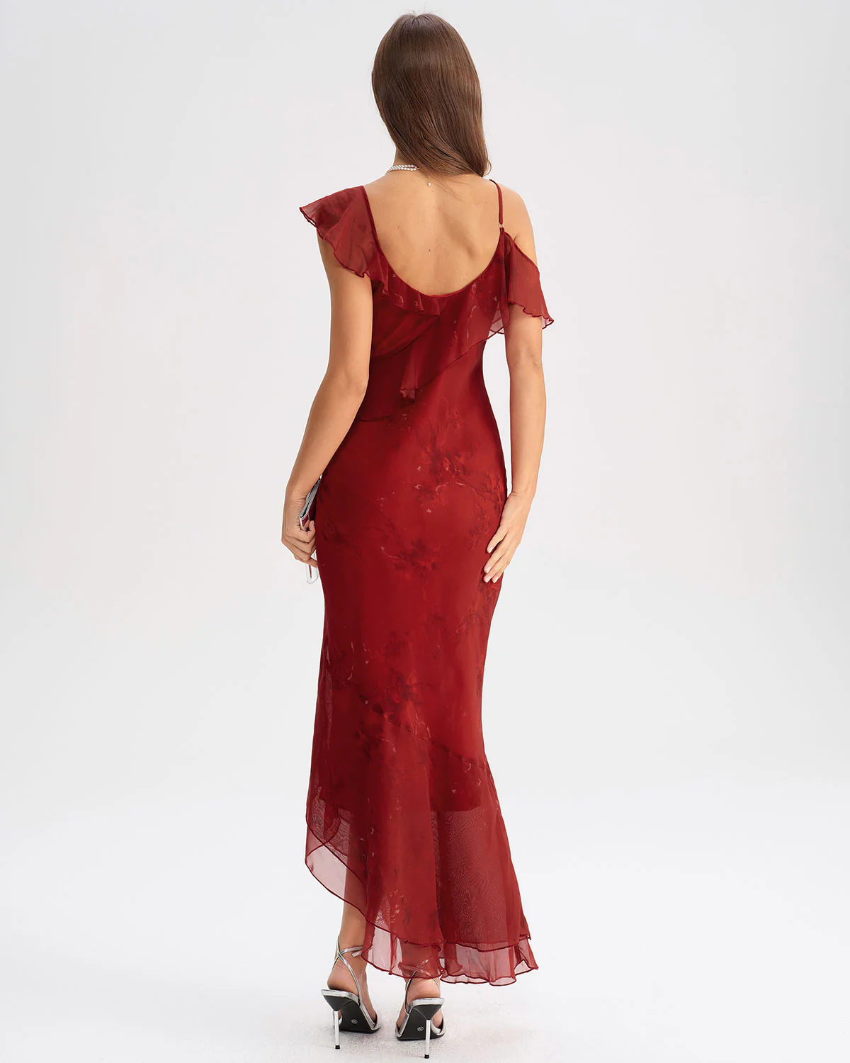 Red Tie Dye Mermaid Slip Maxi Dress - Image 5
