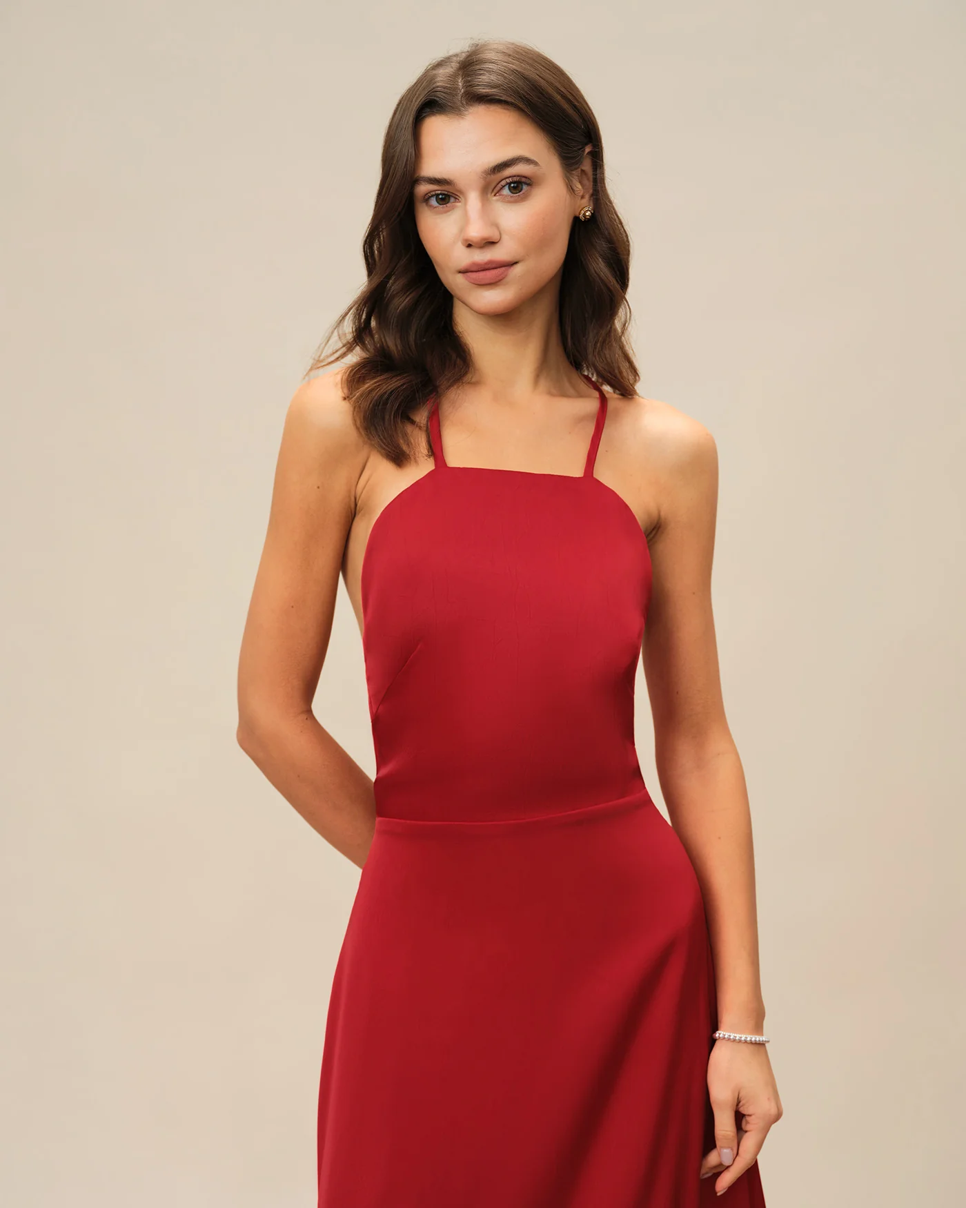 Red X Cross Slip Maxi Dress - Image 2