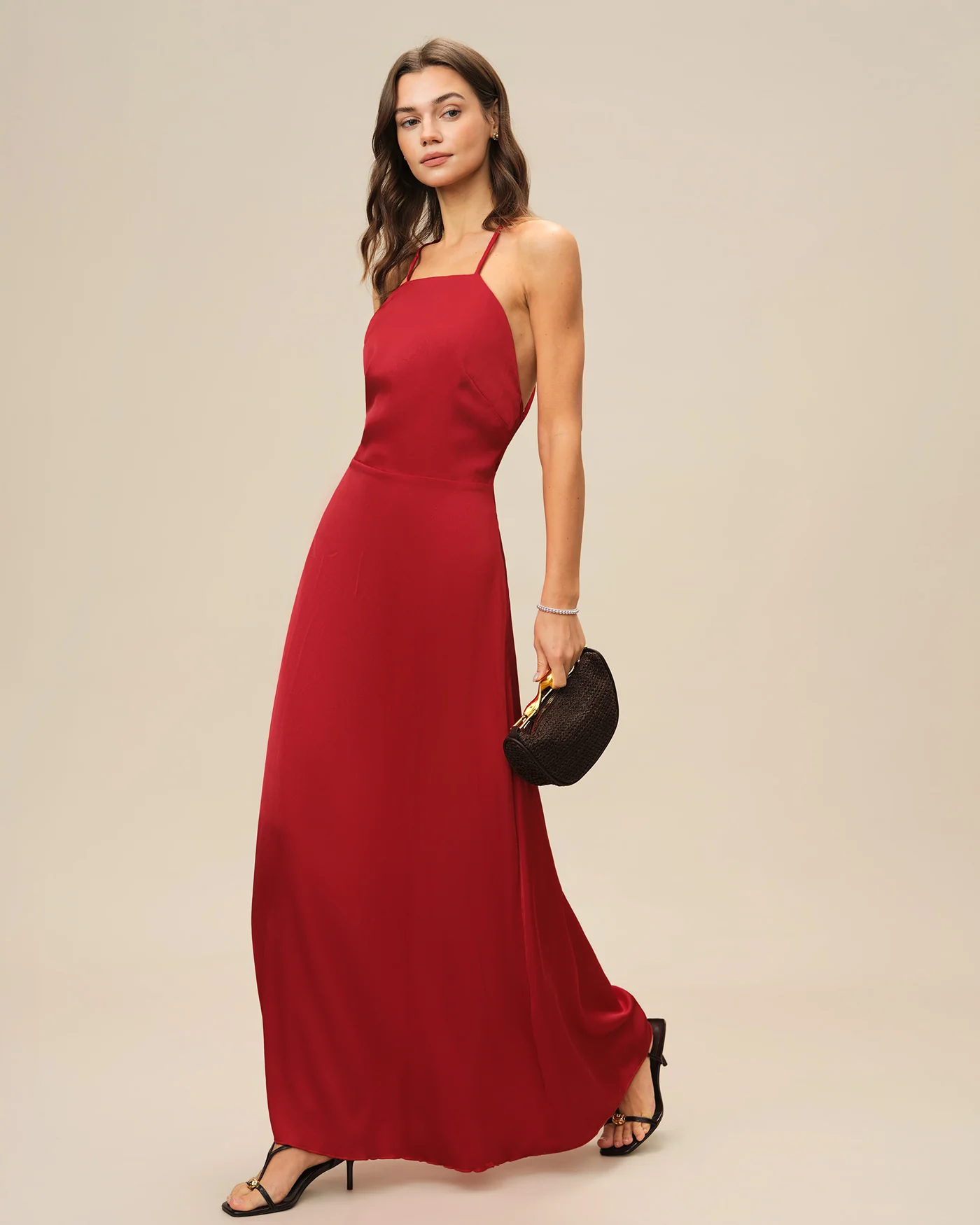 Red X Cross Slip Maxi Dress - Image 4