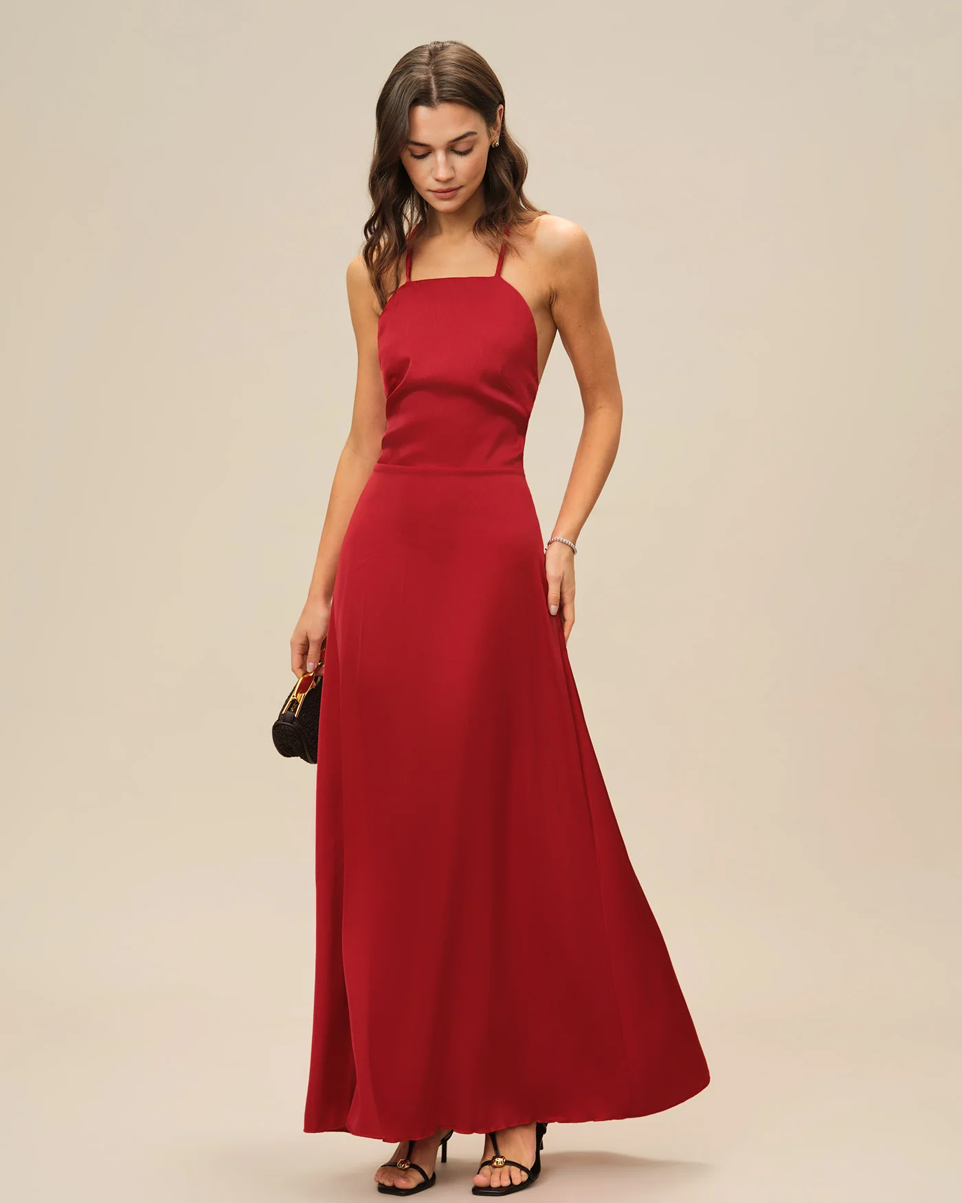 Red X Cross Slip Maxi Dress - Image 5