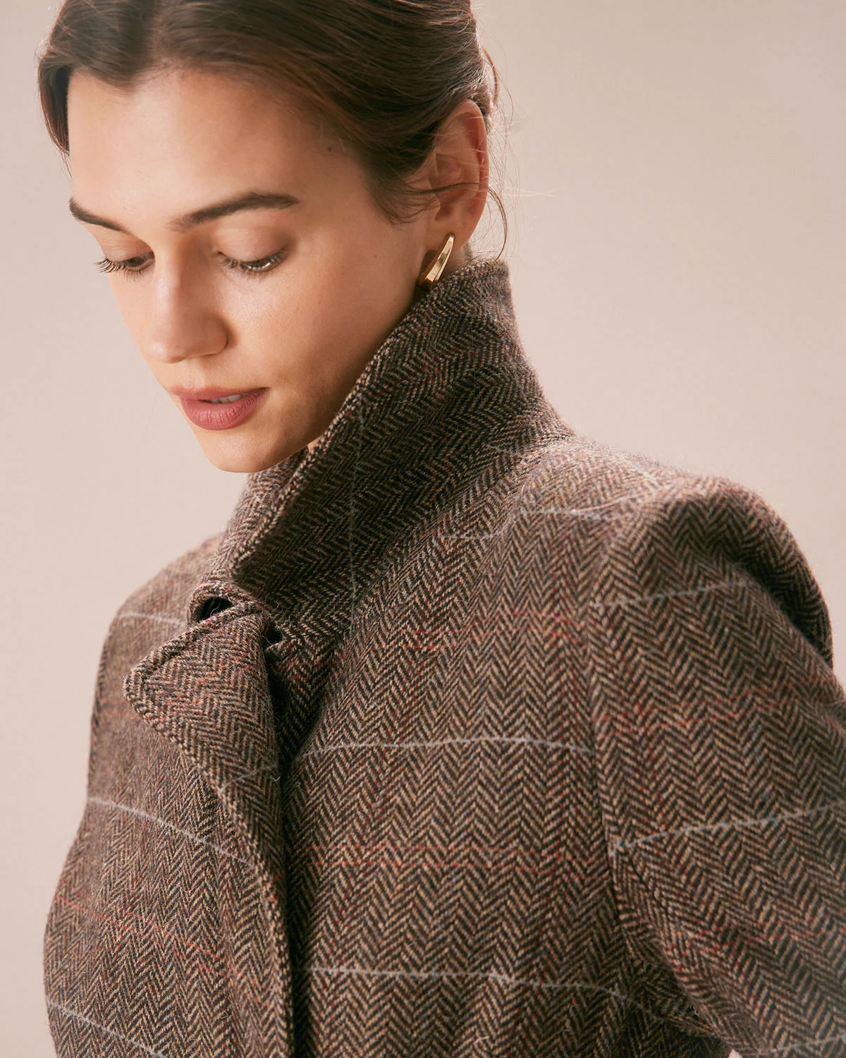 The Coffee Lapel Belted Double Breasted Coat - Image 2