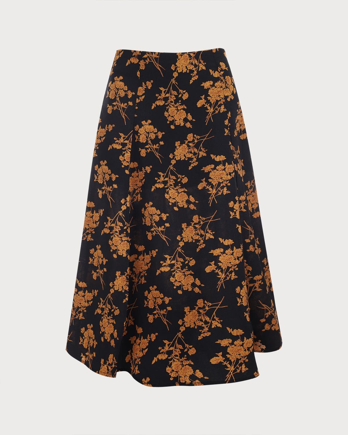 The Floral Slit High Waisted A-line Skirt - Image 5