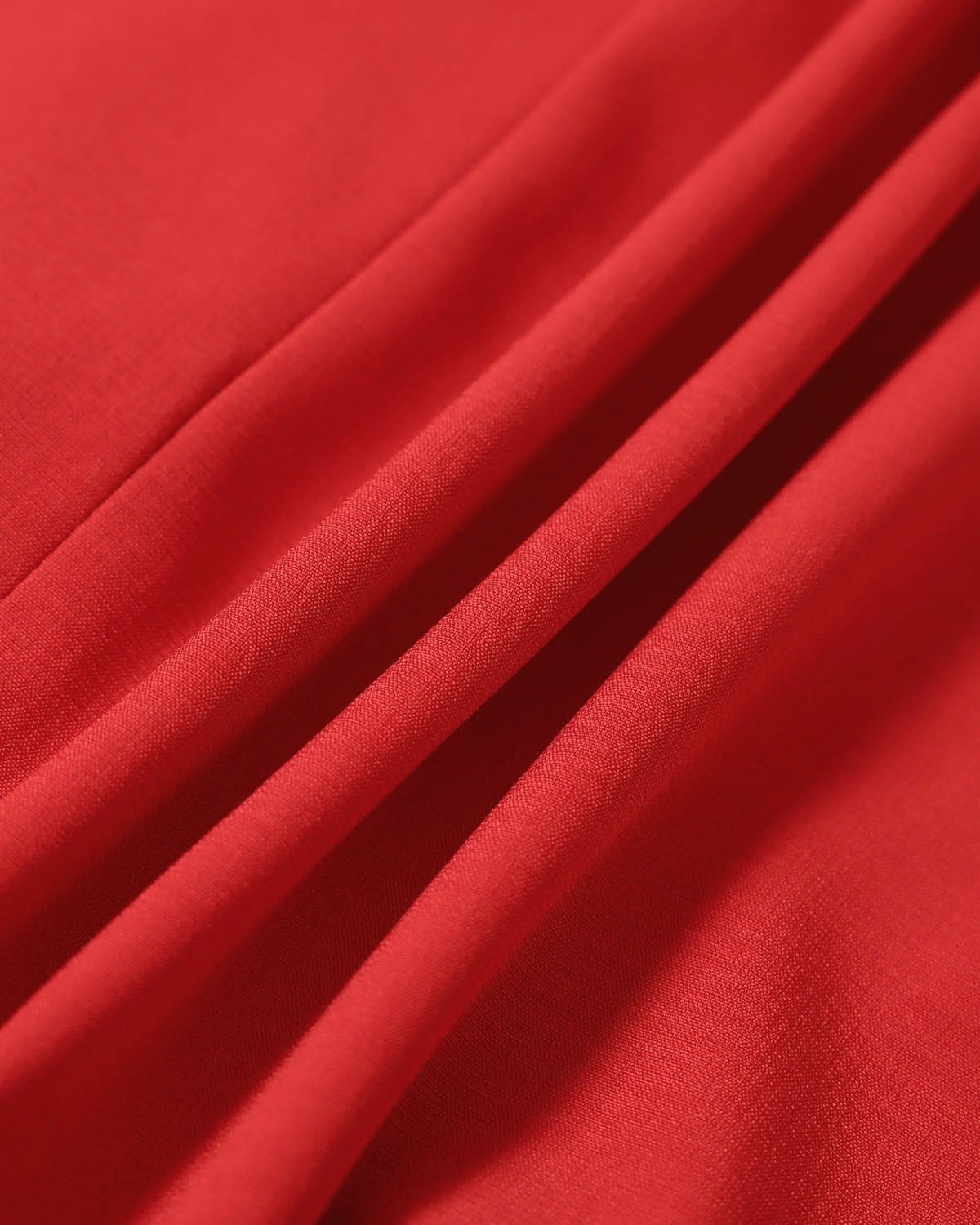 The Red Boat Neck High Waisted Mini Dress - Image 7