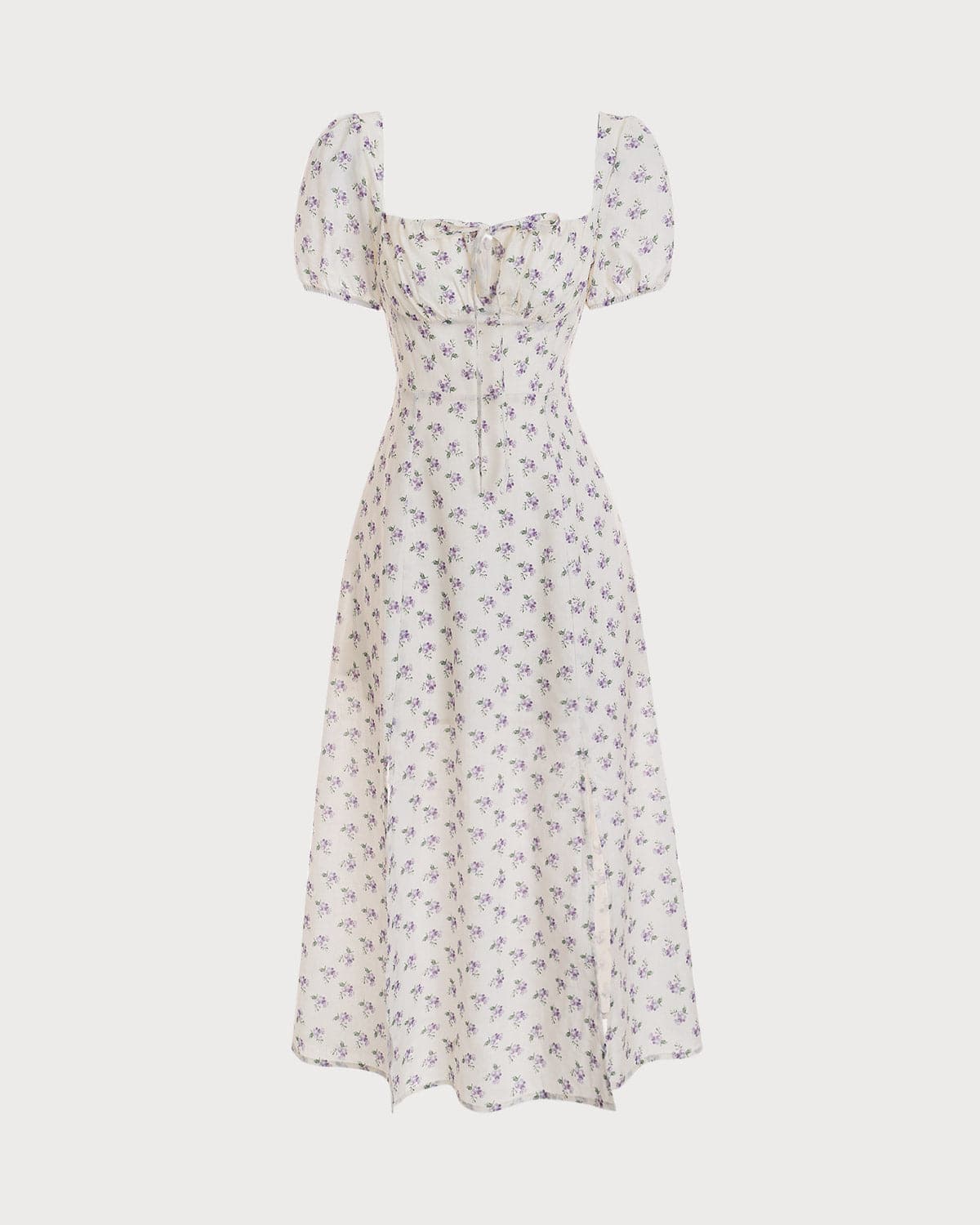 The Short Sleeve Floral Ruched Midi Dress - Image 6