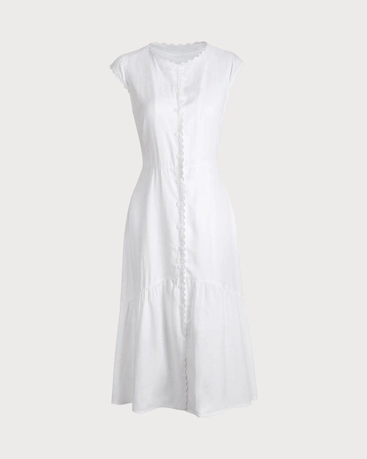 The Solid Color Lapel Midi Dress - Image 7