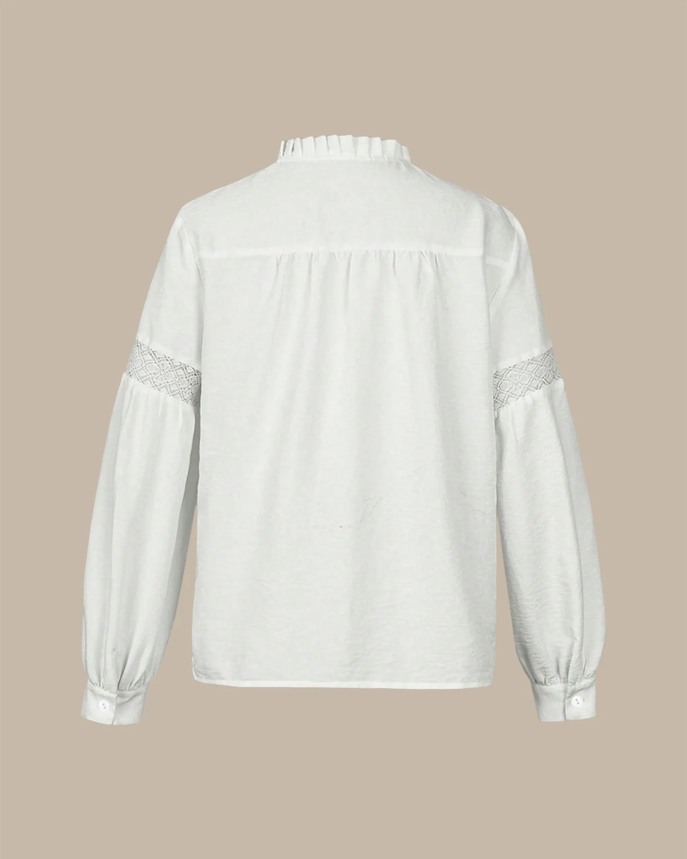 White Button Ruffled Shirt - Image 3