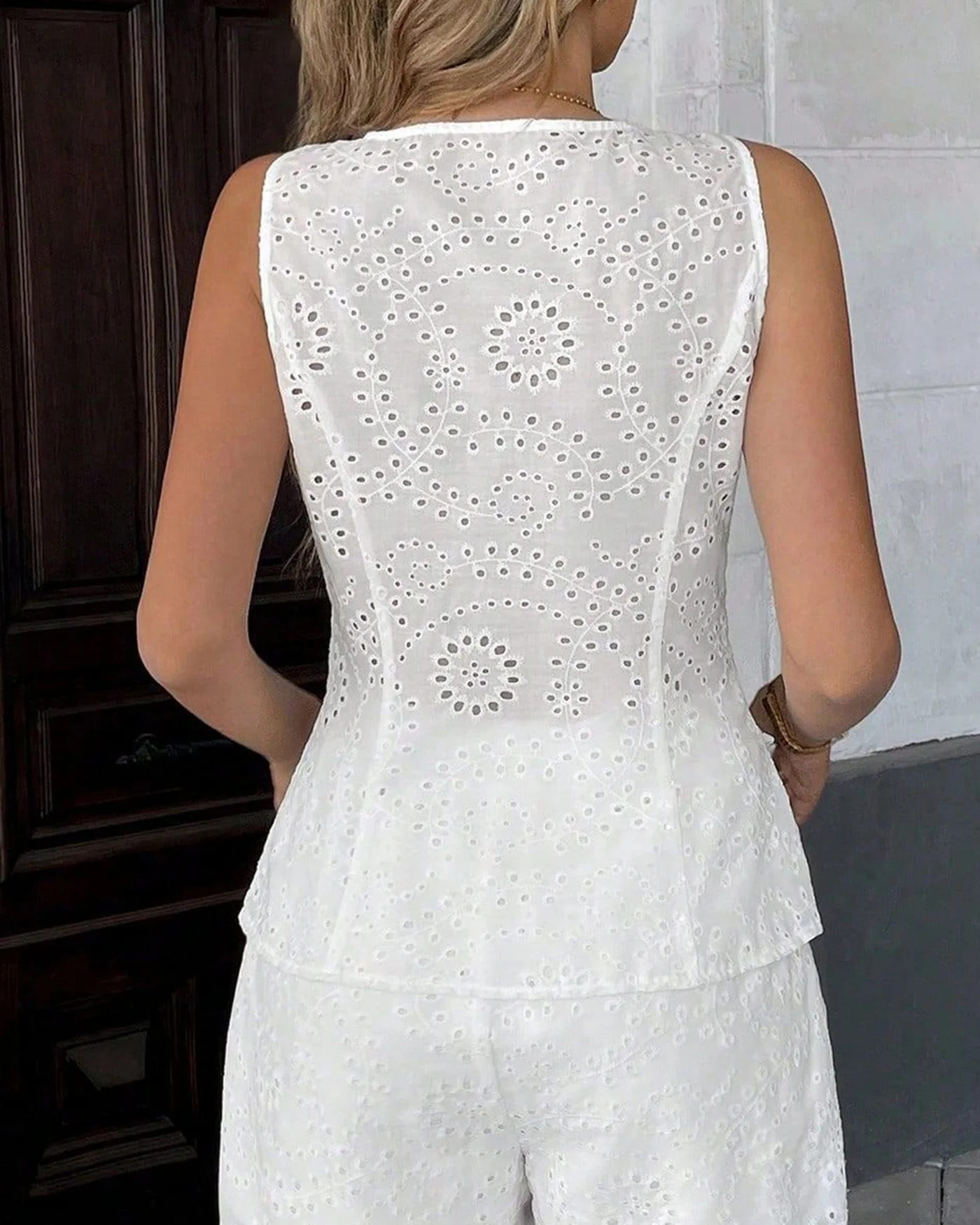 White Floral Two-Piece Set - Image 3