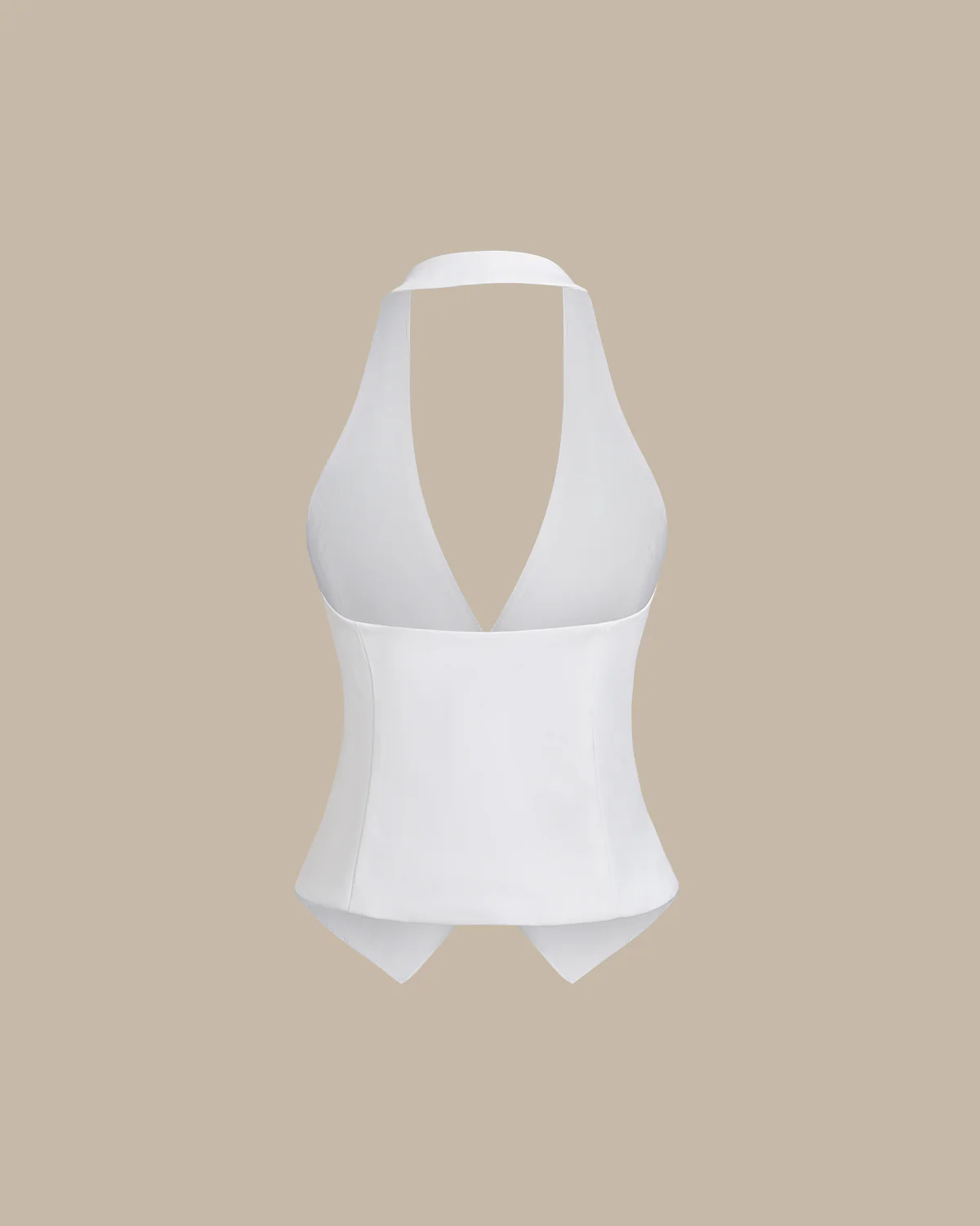 White Halter Button Vest - Image 7