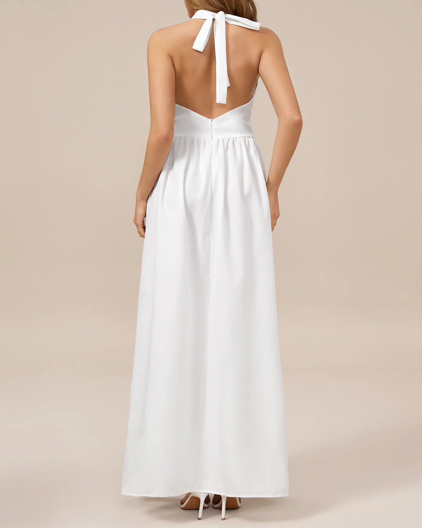 White Halter Tunic Maxi Dress - Image 4