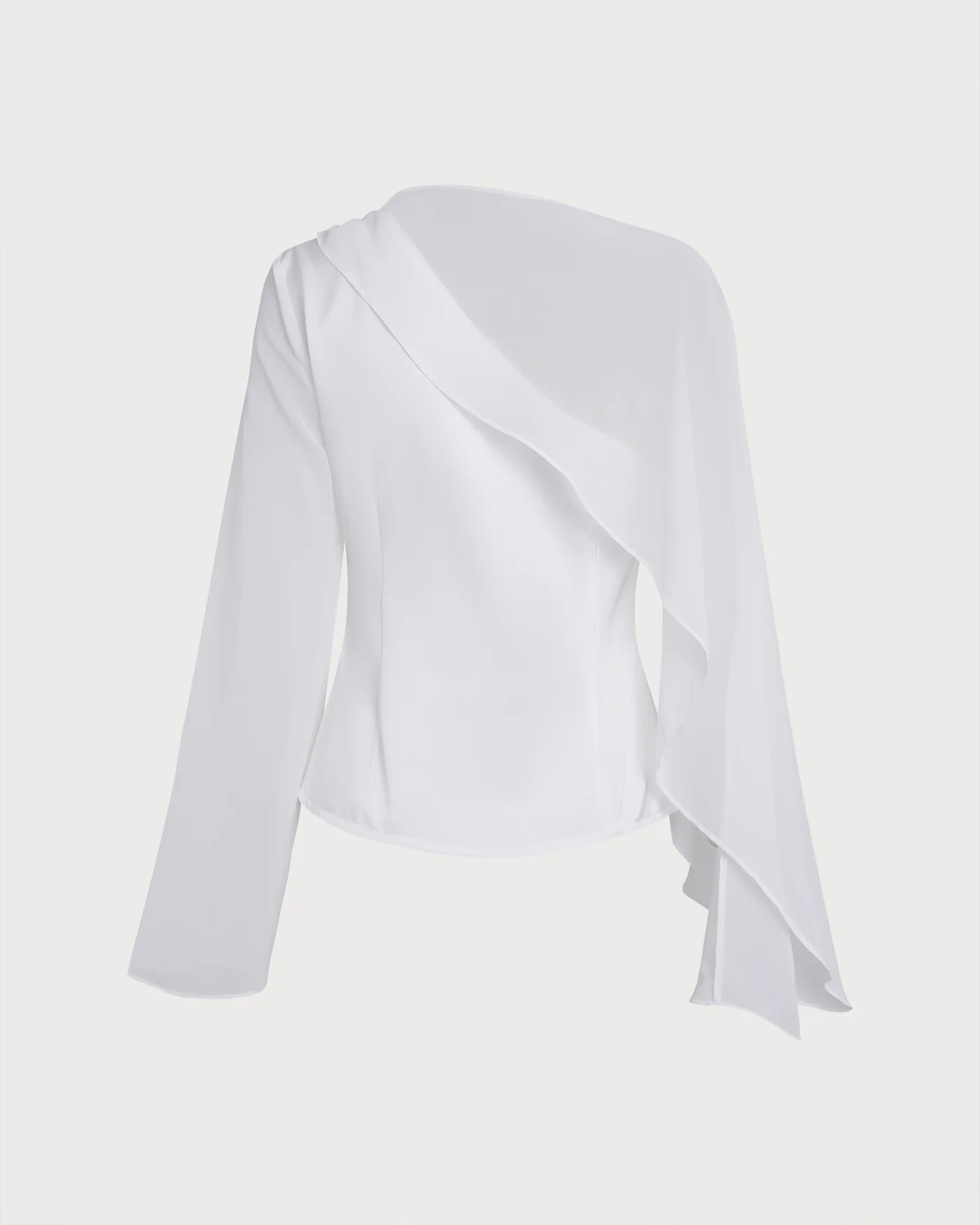 White One Shoulder Tee - Image 2