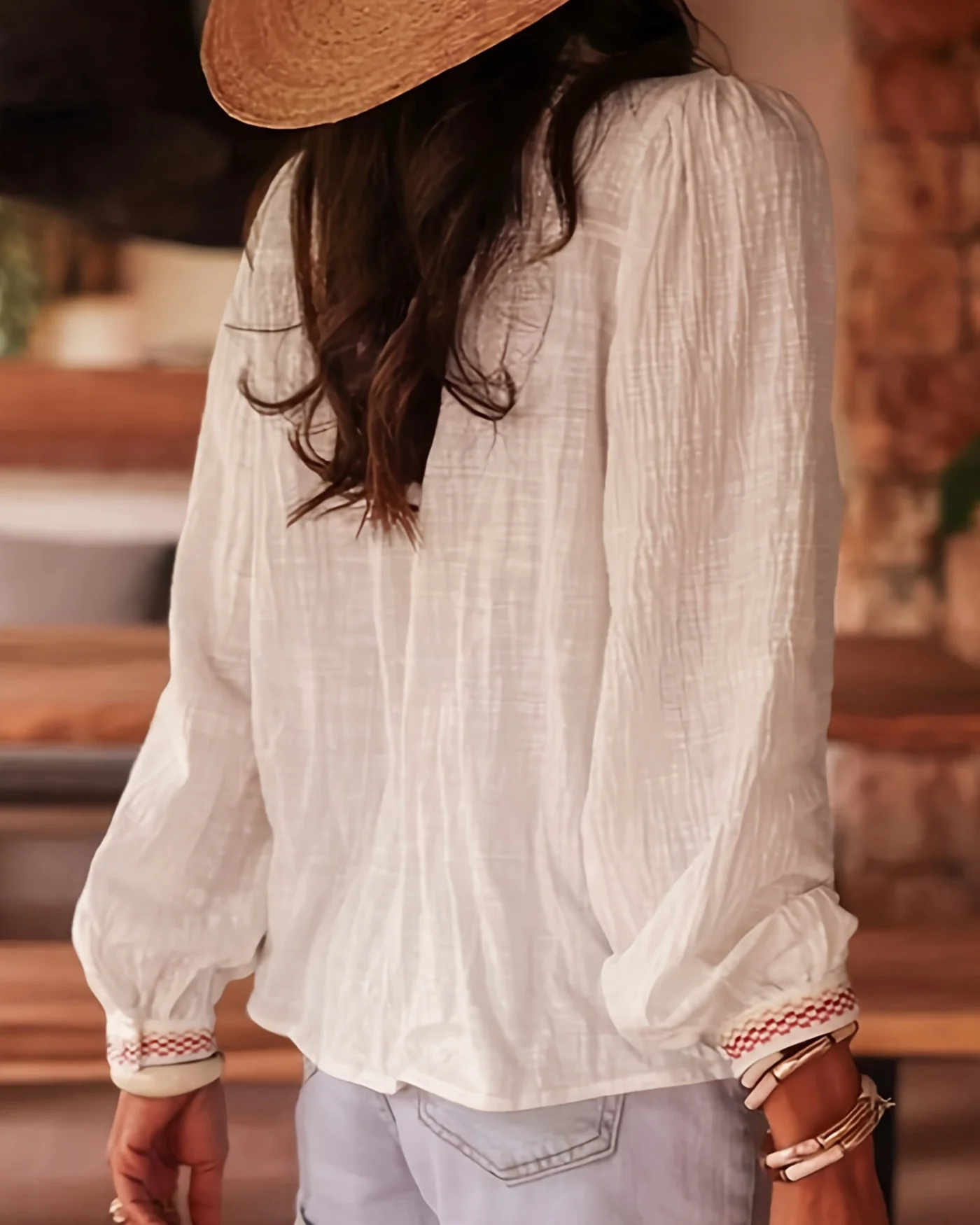 White Ruffled Button Shirt - Image 4