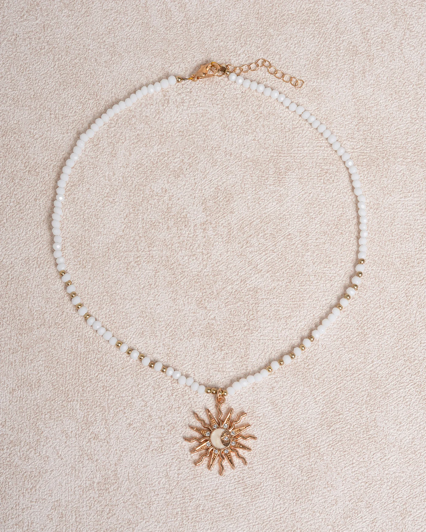White Sun Pendant Necklace