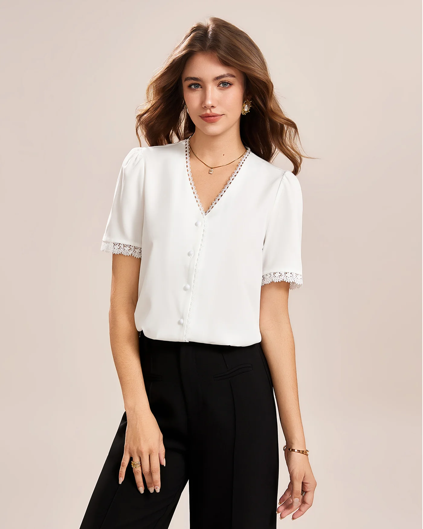 White V Neck Tee - Image 7