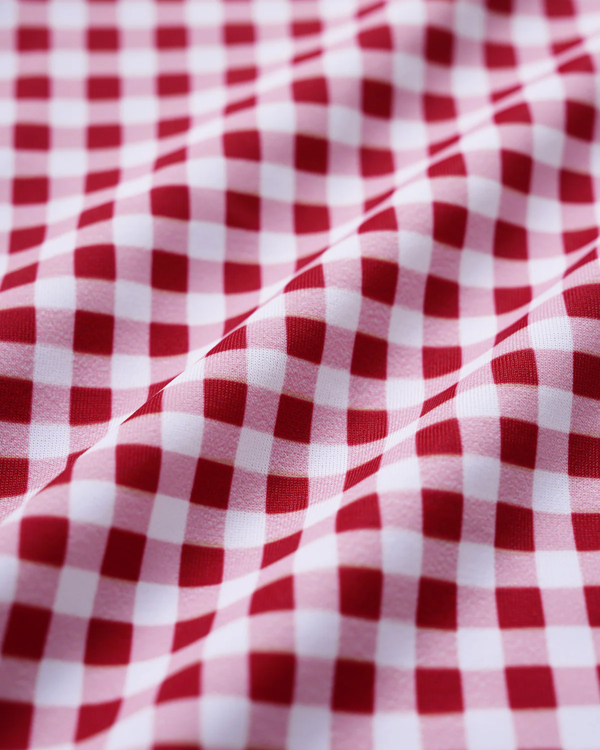 Wine Red Plaid One Piece Swimwear - Image 4