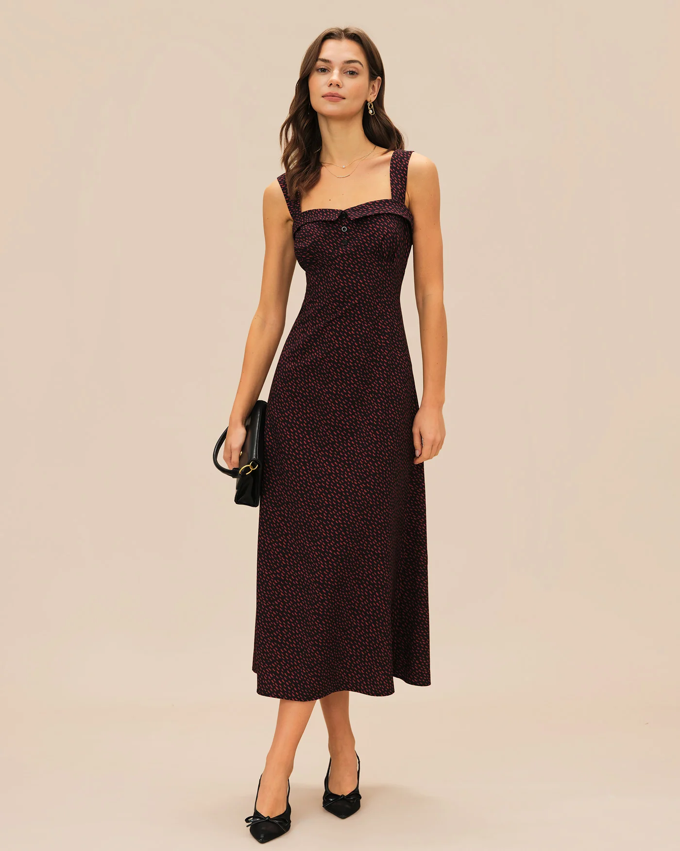 Wine Red Slip Midi Dress