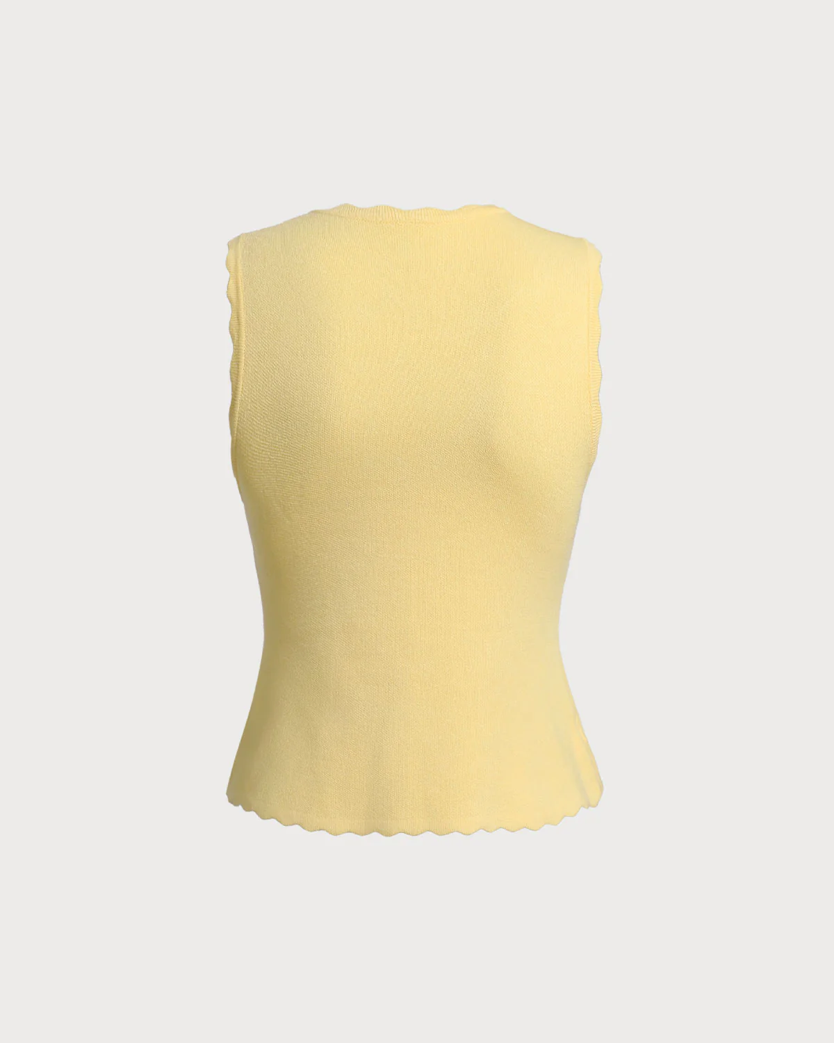 Yellow V-Neck Knit Tank Top - Image 7
