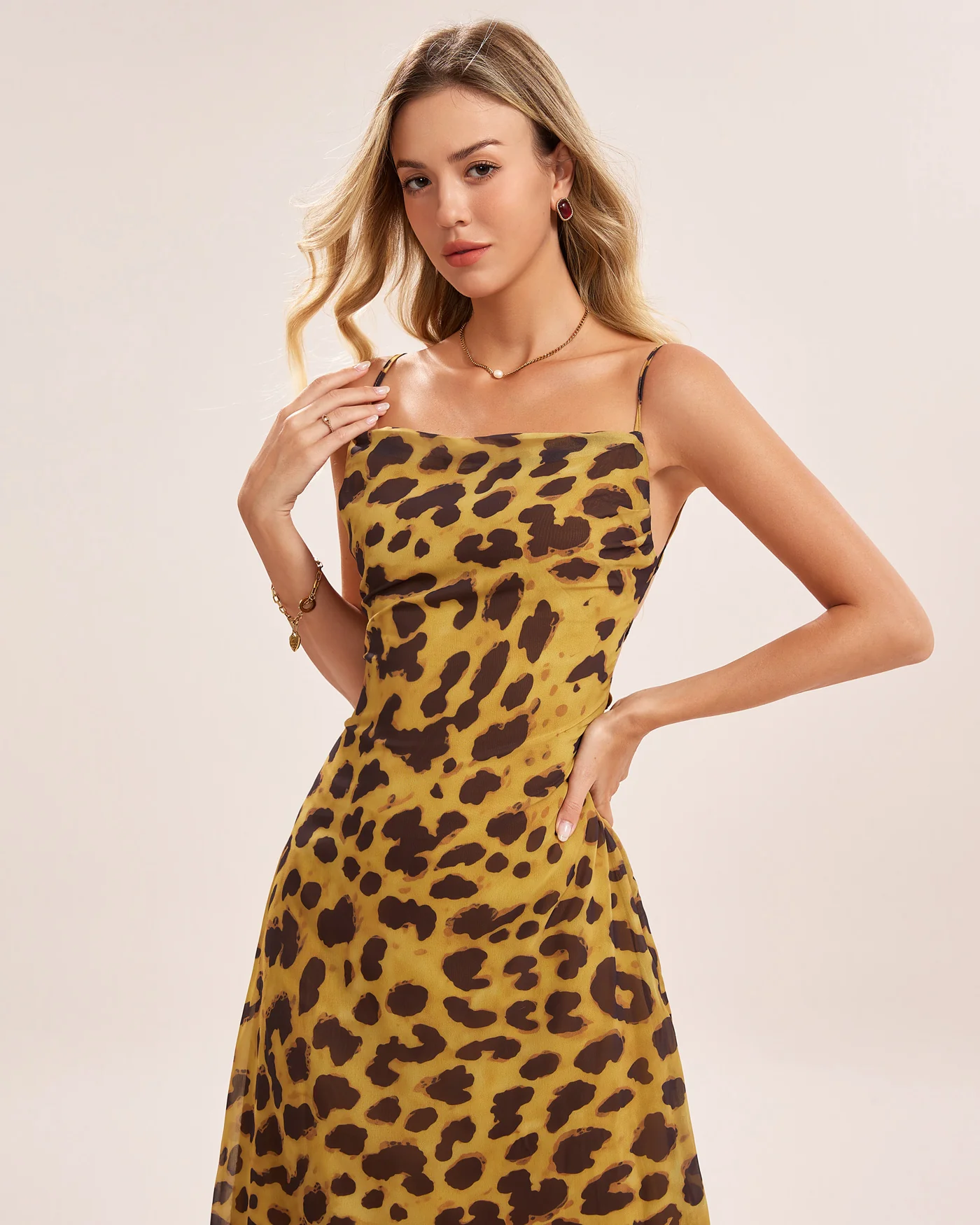 Yellow X Cross Slip Maxi Dress - Image 2