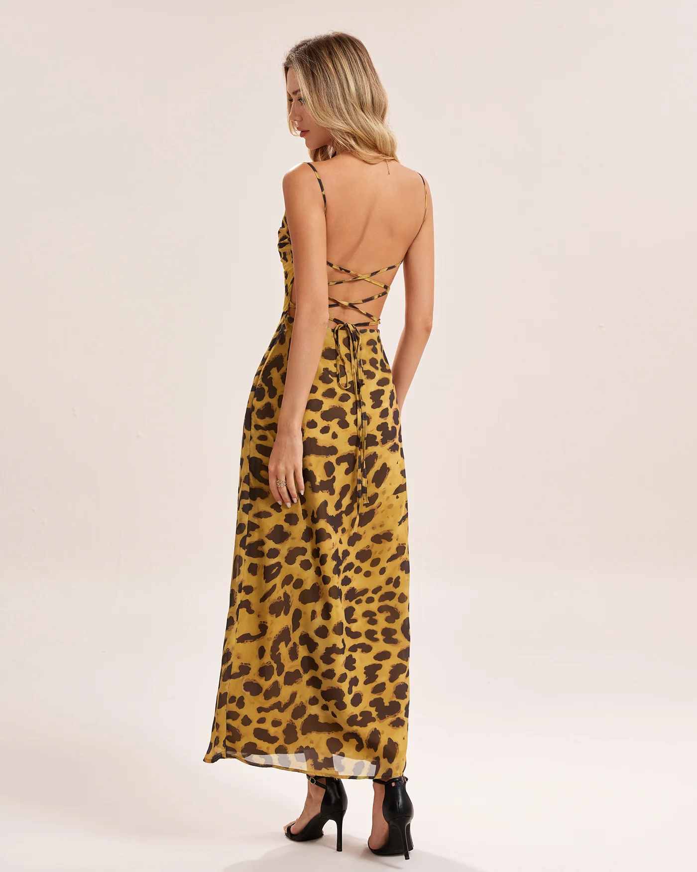 Yellow X Cross Slip Maxi Dress - Image 3
